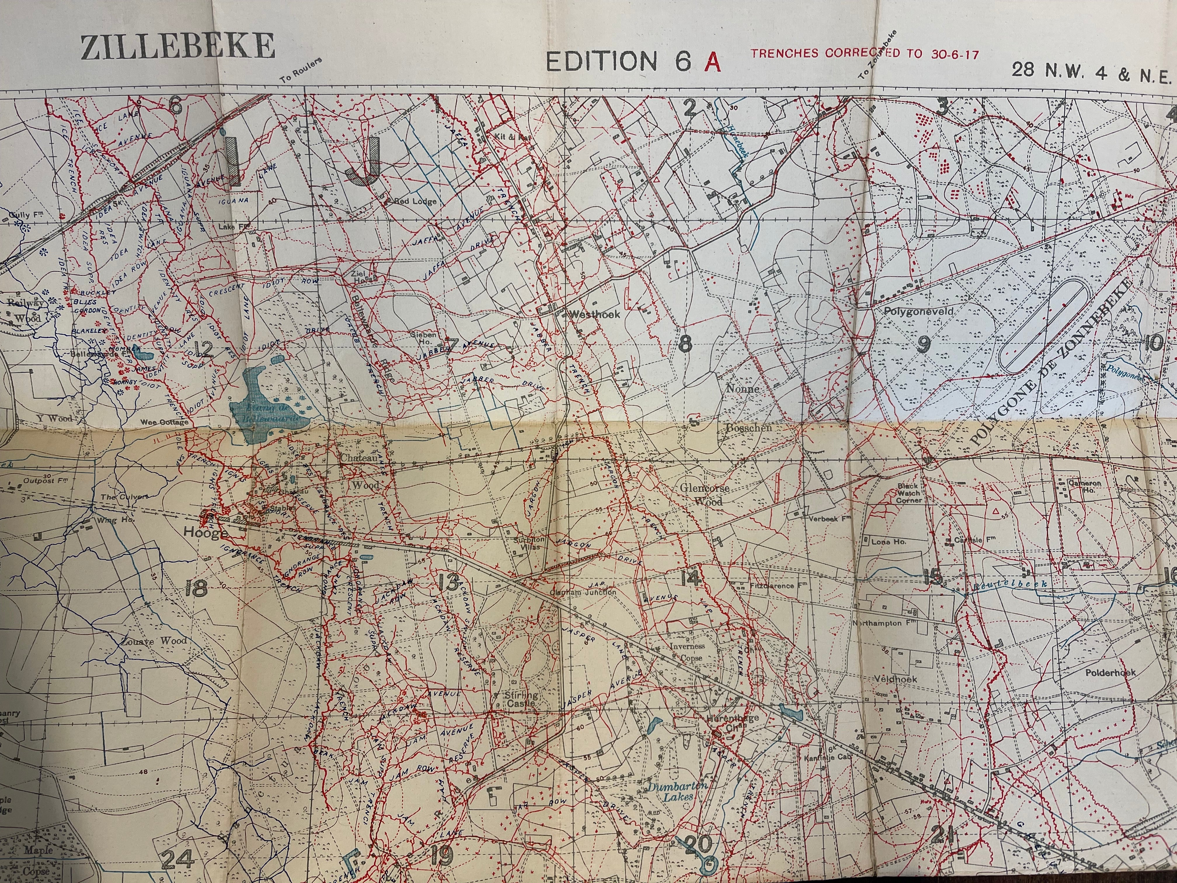 WWI Trench Map - Zillebeke (1917)