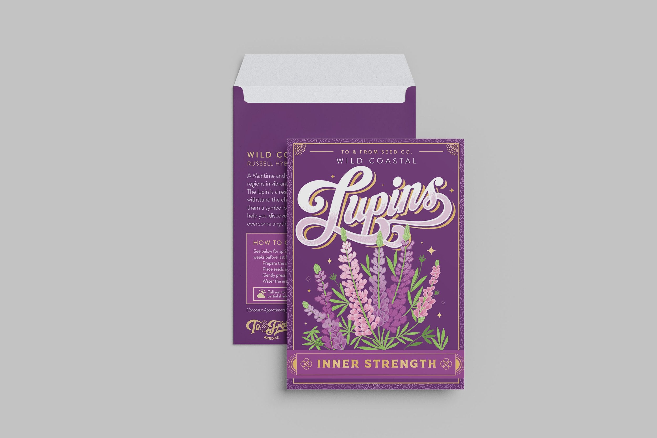 Wild Coastal Lupins Seed Packet - Inner Strength (To & From Seed Co)