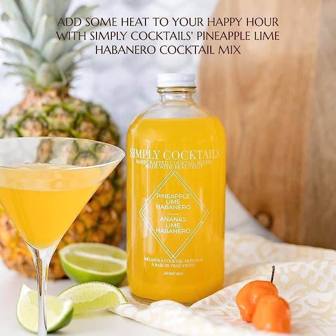 Simply Cocktails - Pineapple Habanero Margarita Cocktail and Mocktail Mixer