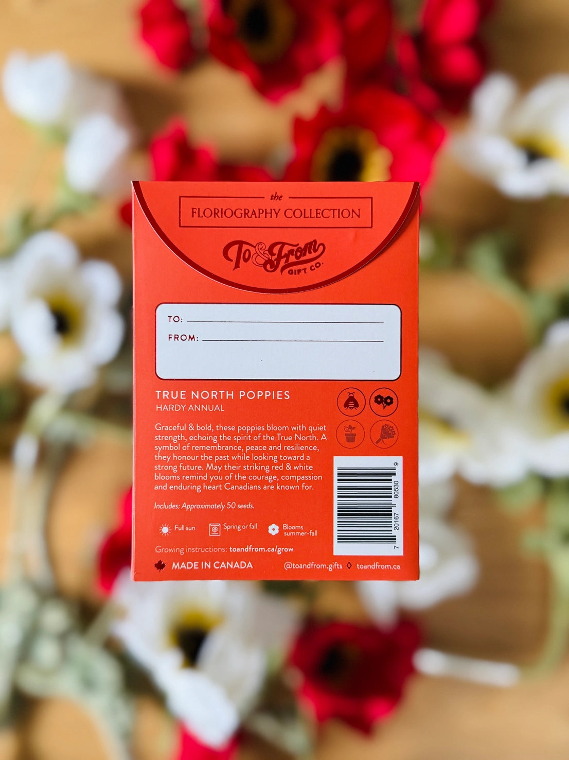 True North Canada Poppies Seed Packet - Heart (To & From Seed Co)