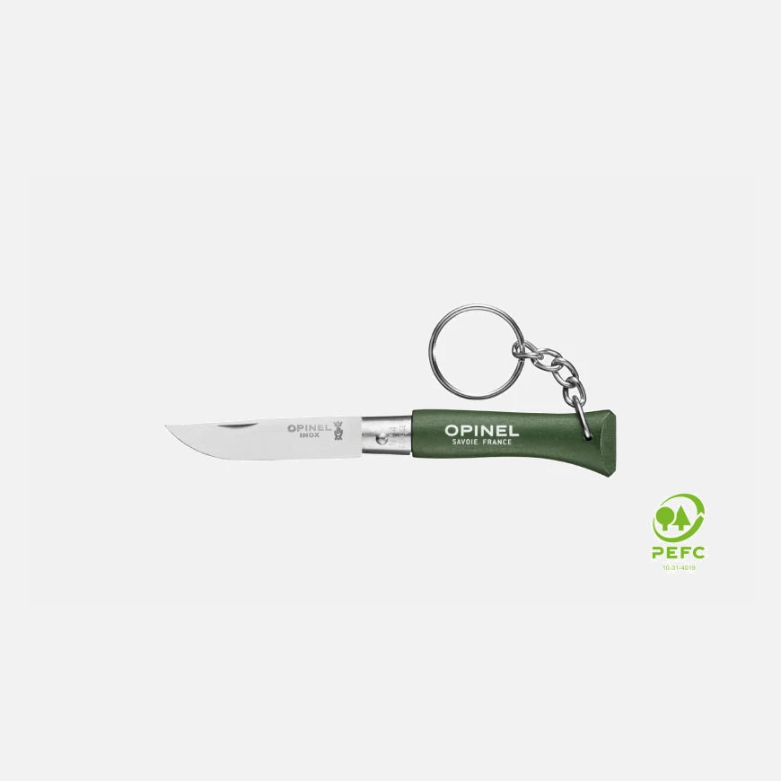 Opinel No.4 Khaki Folding Knife Keyring