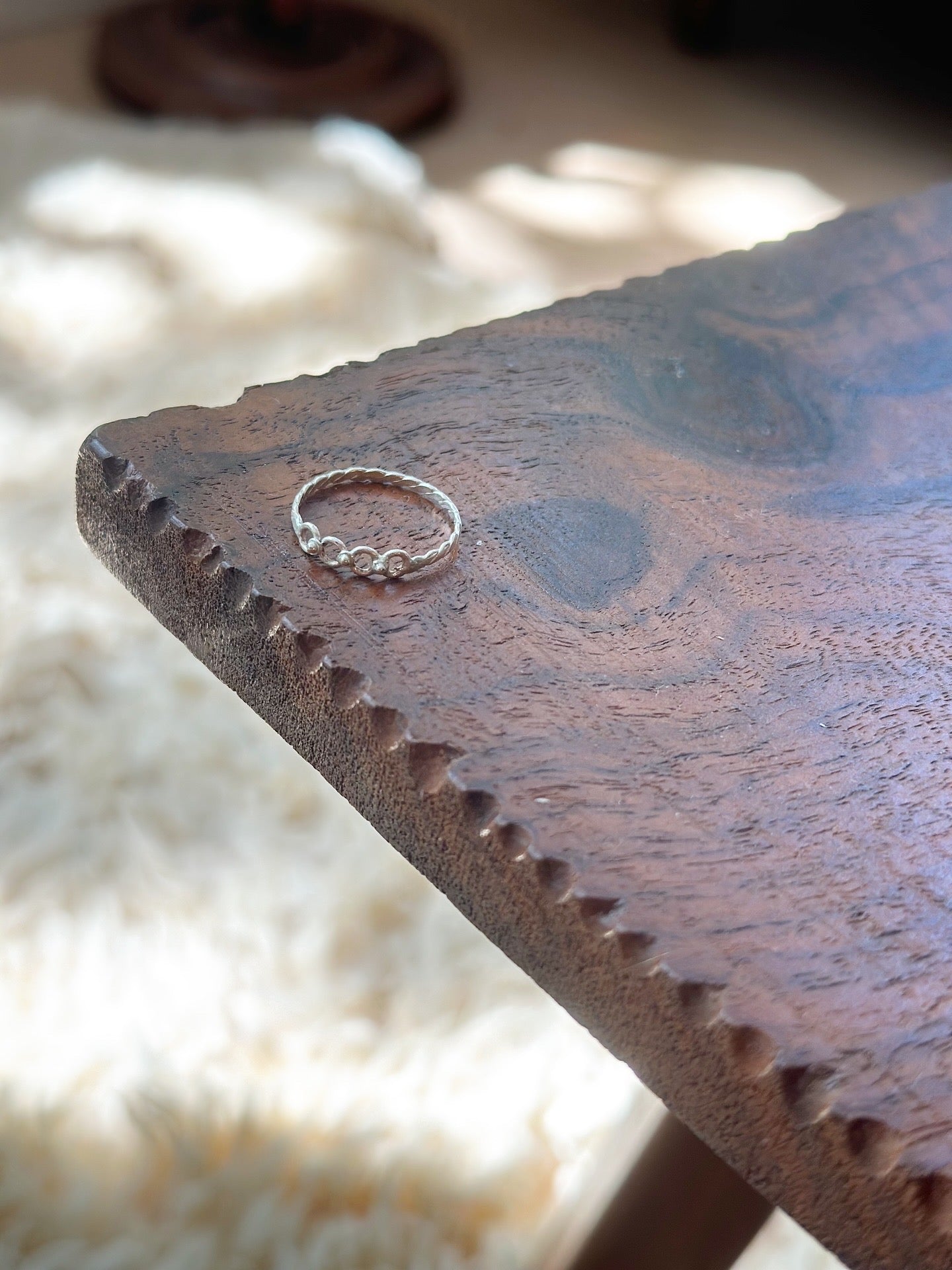 Sweet tiny loop sterling silver ring