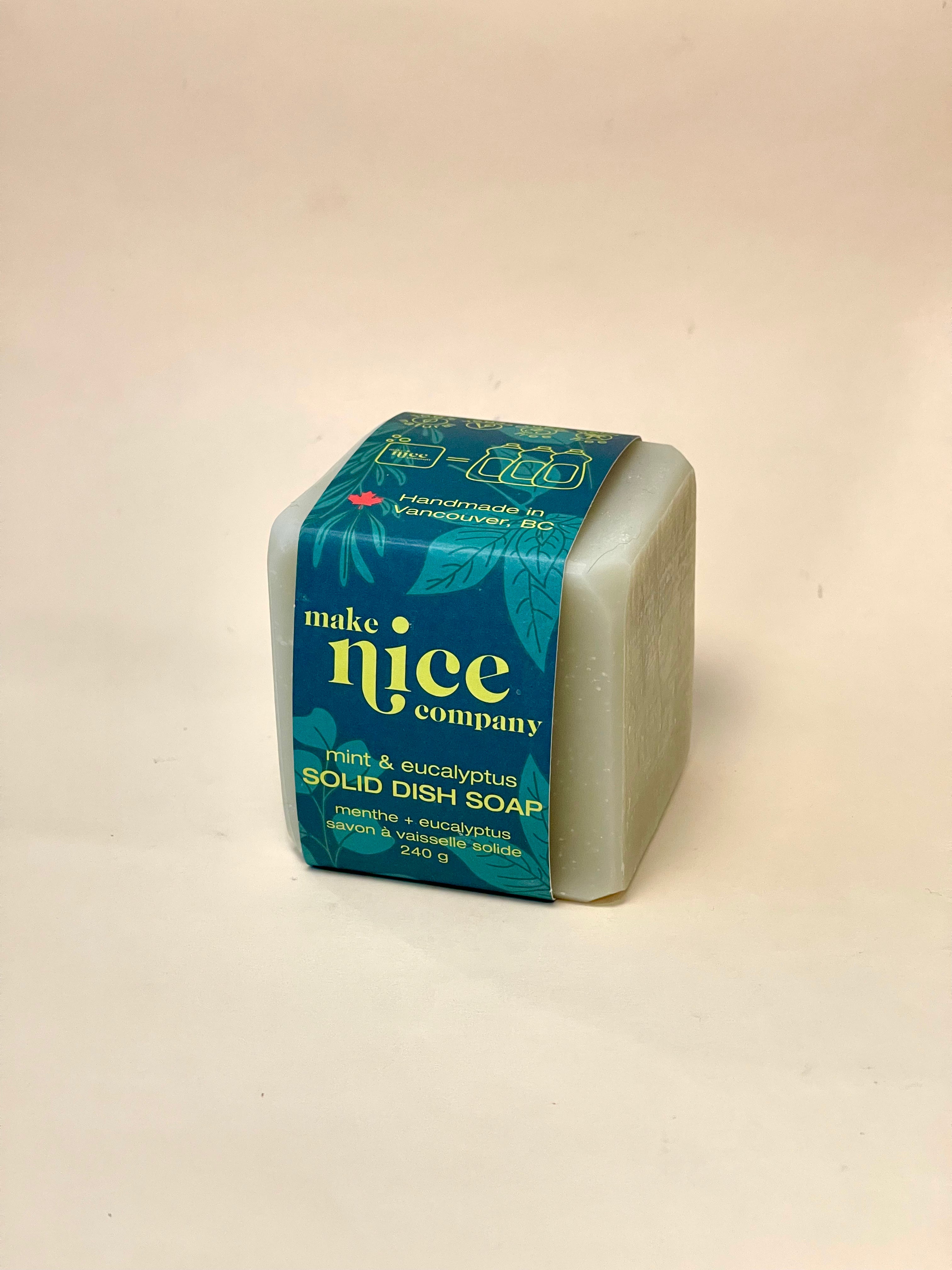Make Nice Company - Mint & Eucalyptus Solid Dish Soap