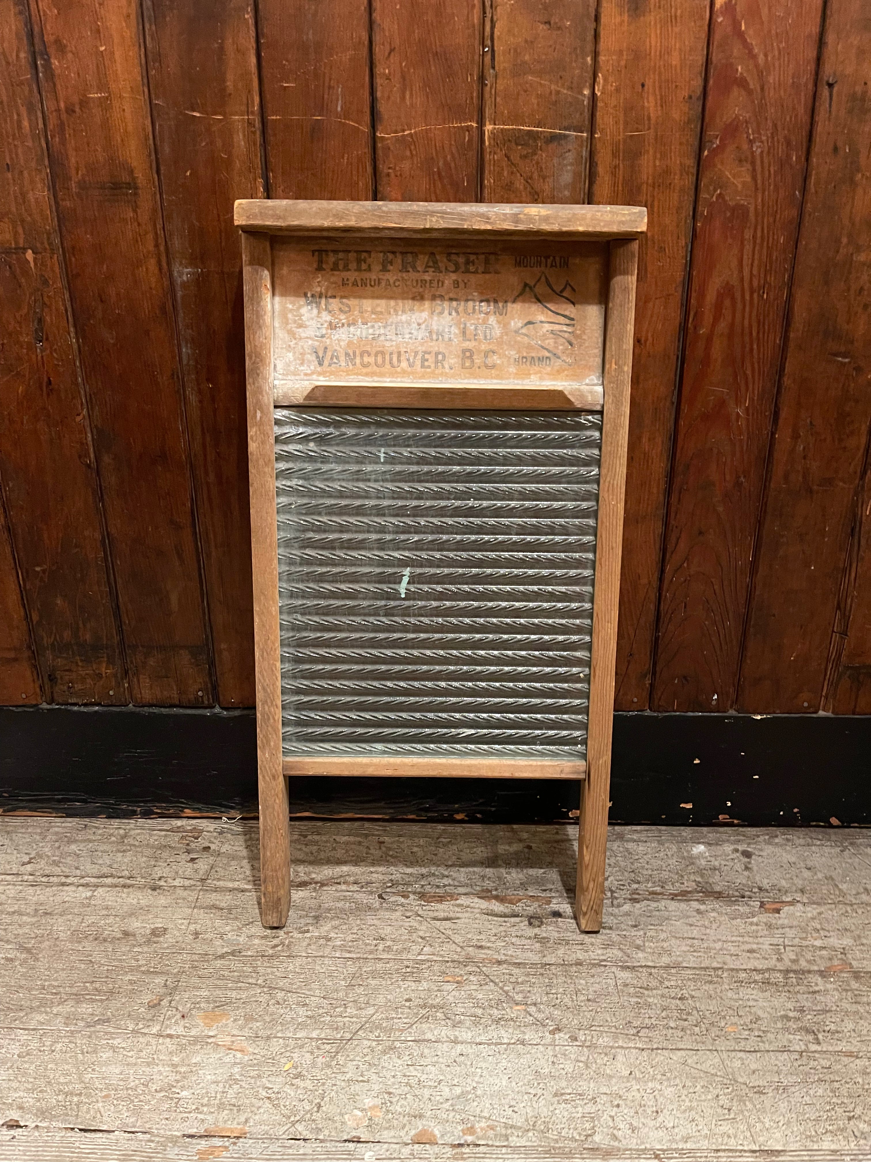 Antique Wood & Glass Washboard