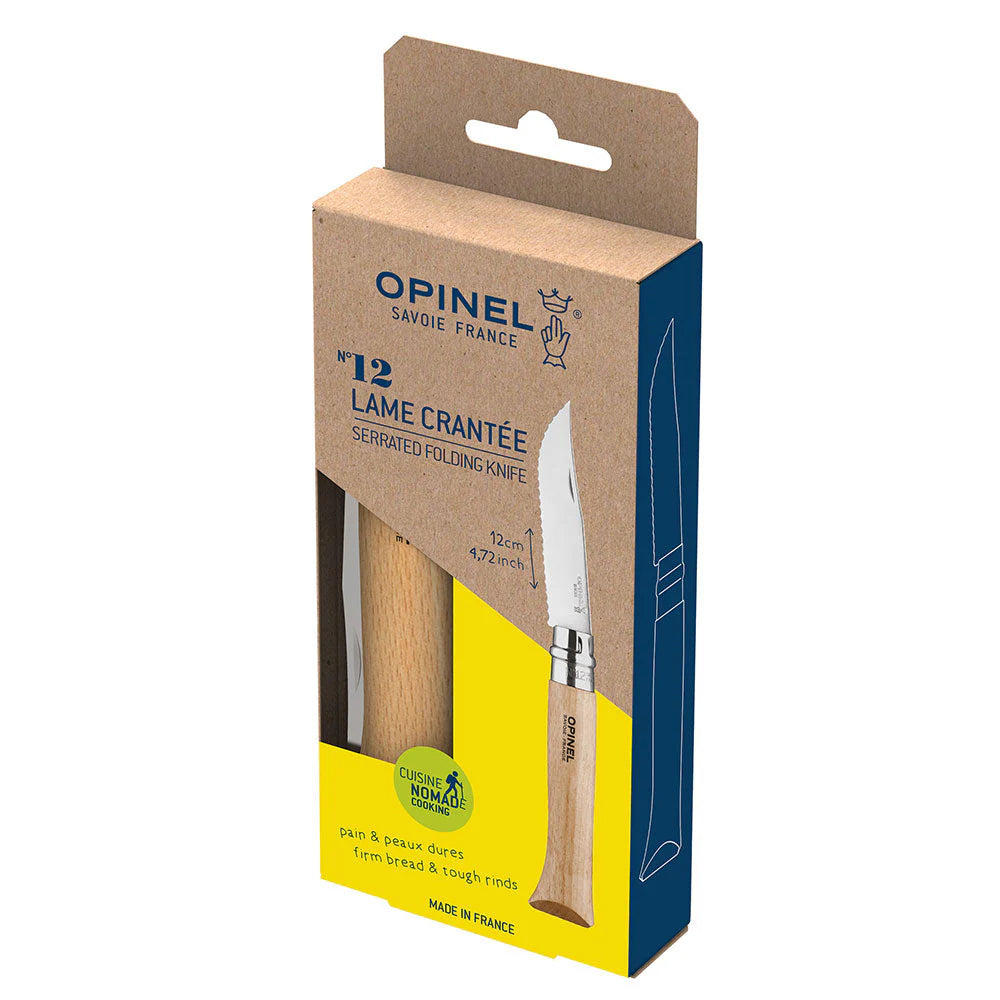 Opinel No.12 Folding Camp/ Cooking Serrated Knife