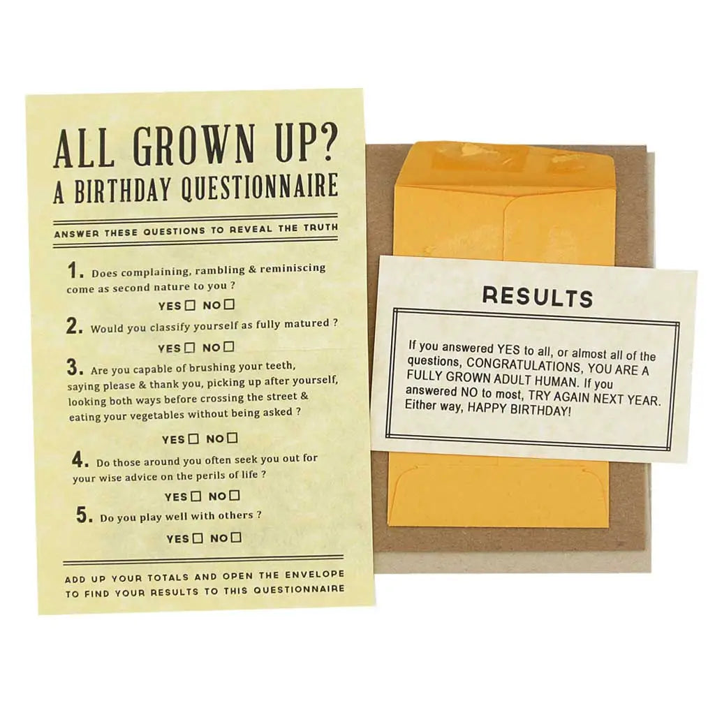 Birthday Questionnaire Card (by Regional Assembly of Text)