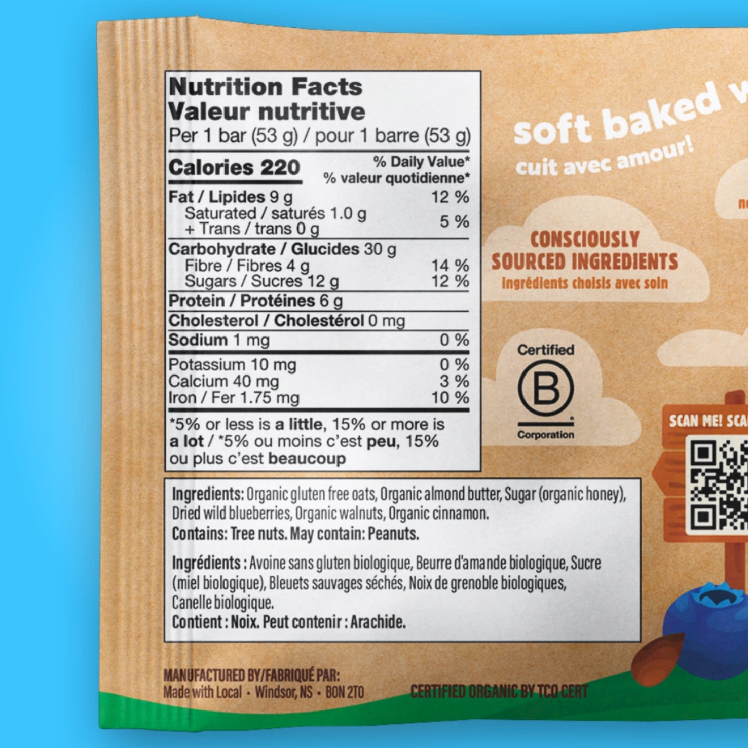 Blueberry Almond Butter | Organic Real Food Bar