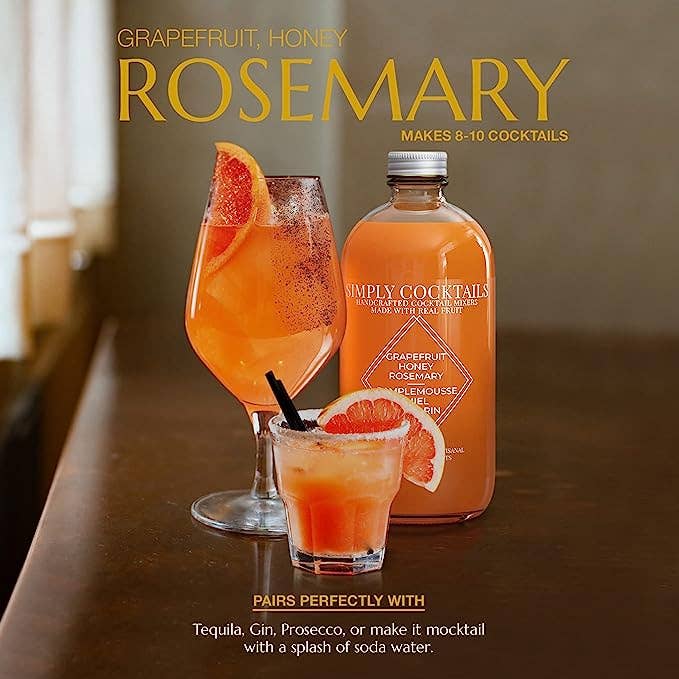 Simply Cocktails - Grapefruit Rosemary Cocktail and Mocktail Mixer