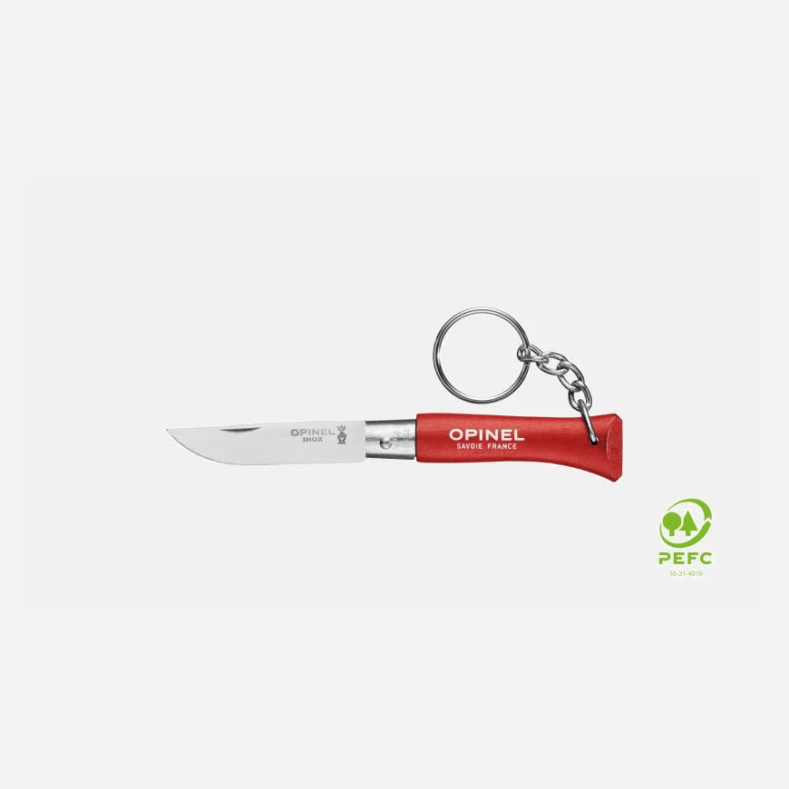 Opinel No.4 Red Folding Knife Keyring