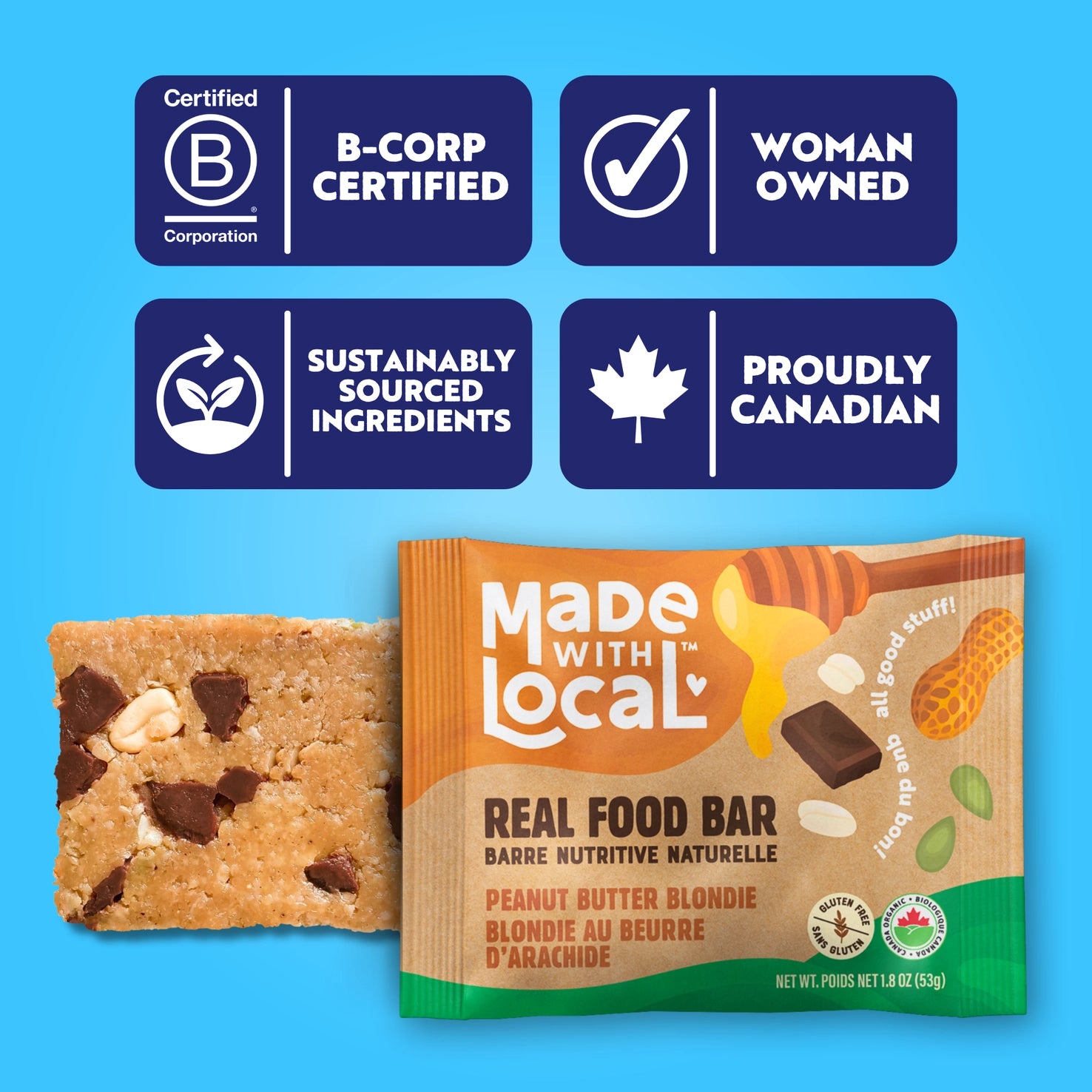 Peanut Butter Blondie | Organic Real Food Bar