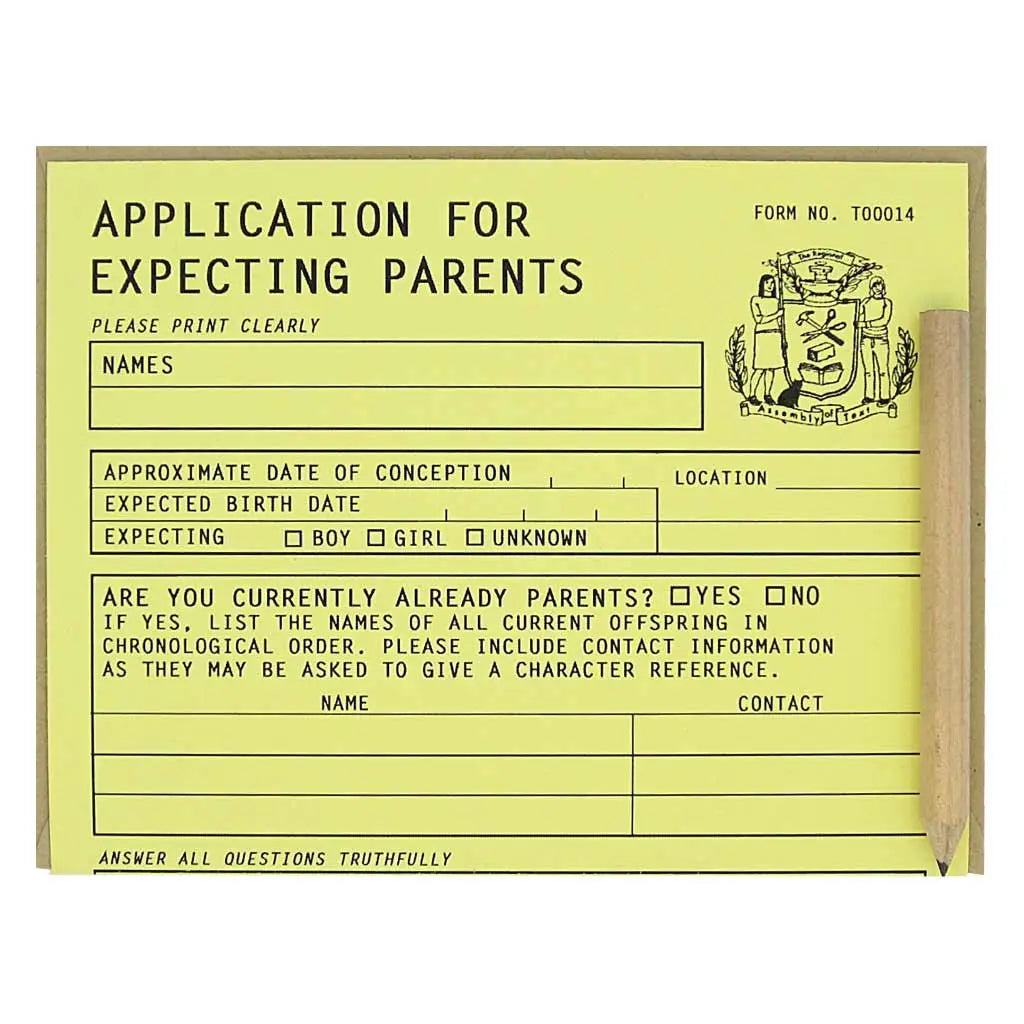 New Parents Application Card (by Regional Assembly of Text)