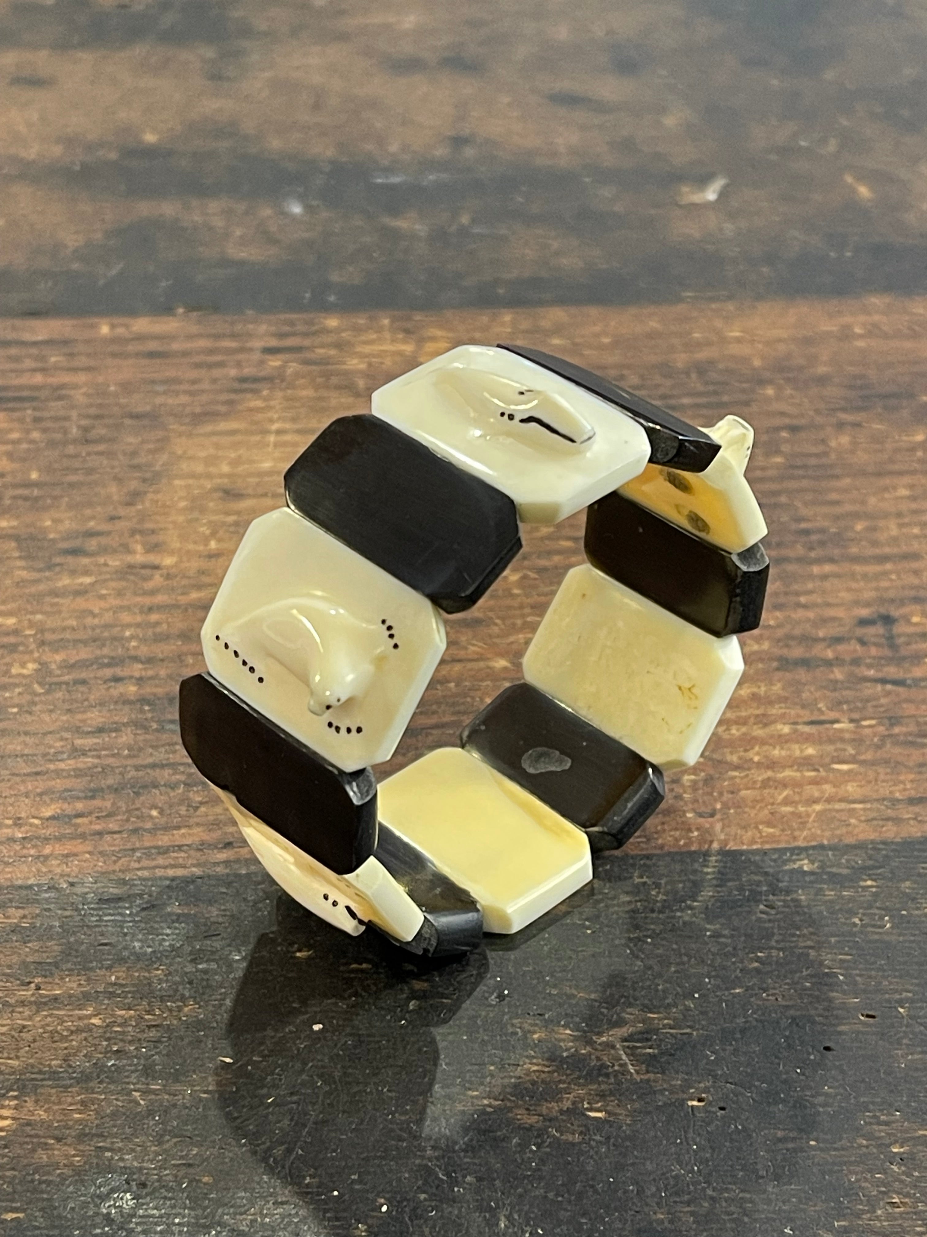 Carved Alaskan Ivory/ Whalebone Bracelet