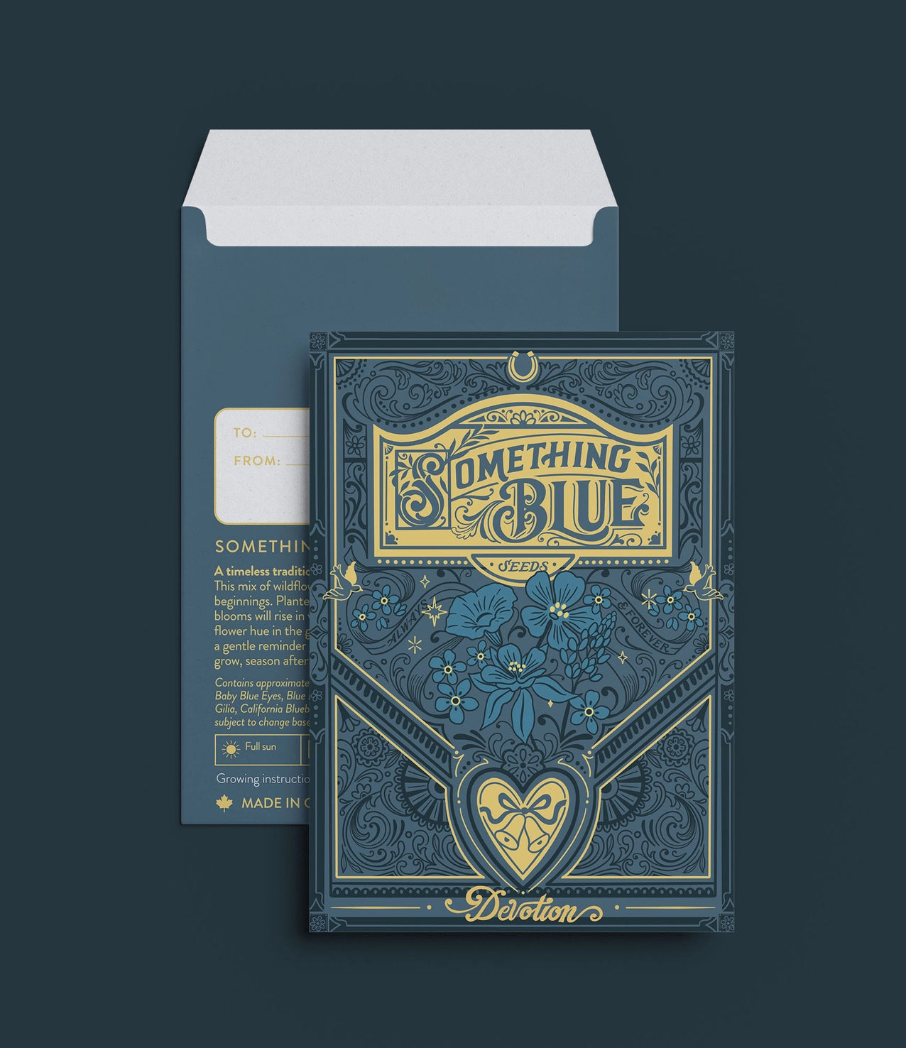 Something Blue Wildflowers Wedding Seed Packet - Devotion (To & From Seed Co)