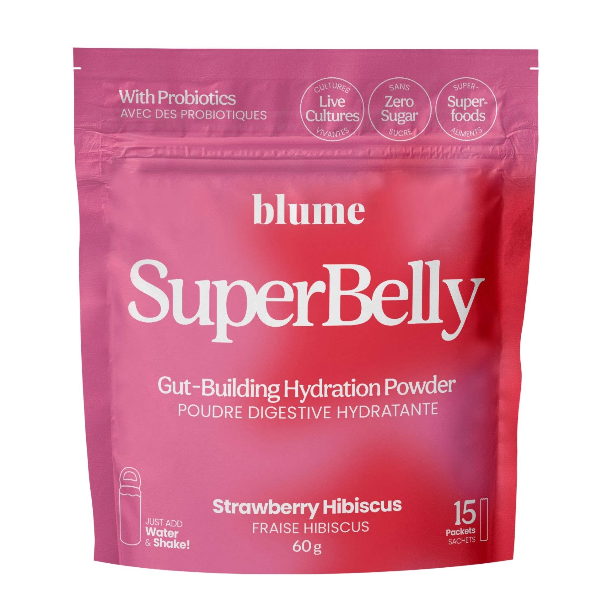 Blume - SuperBelly Hydration & Gut Mix, Strawberry Hibiscus