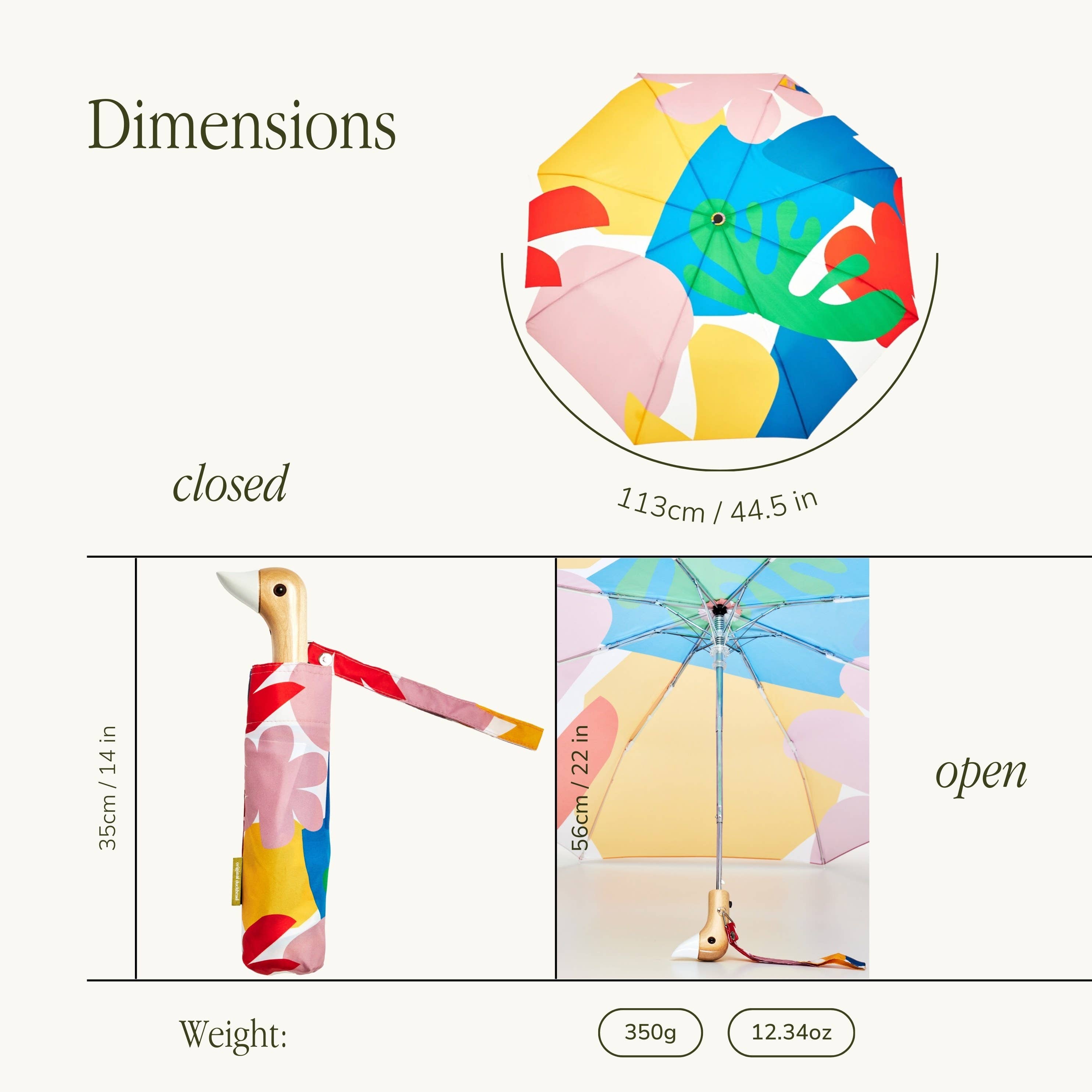 Original Duckhead - Matisse Compact Eco-Friendly Wind Resistant  Duck Umbrella