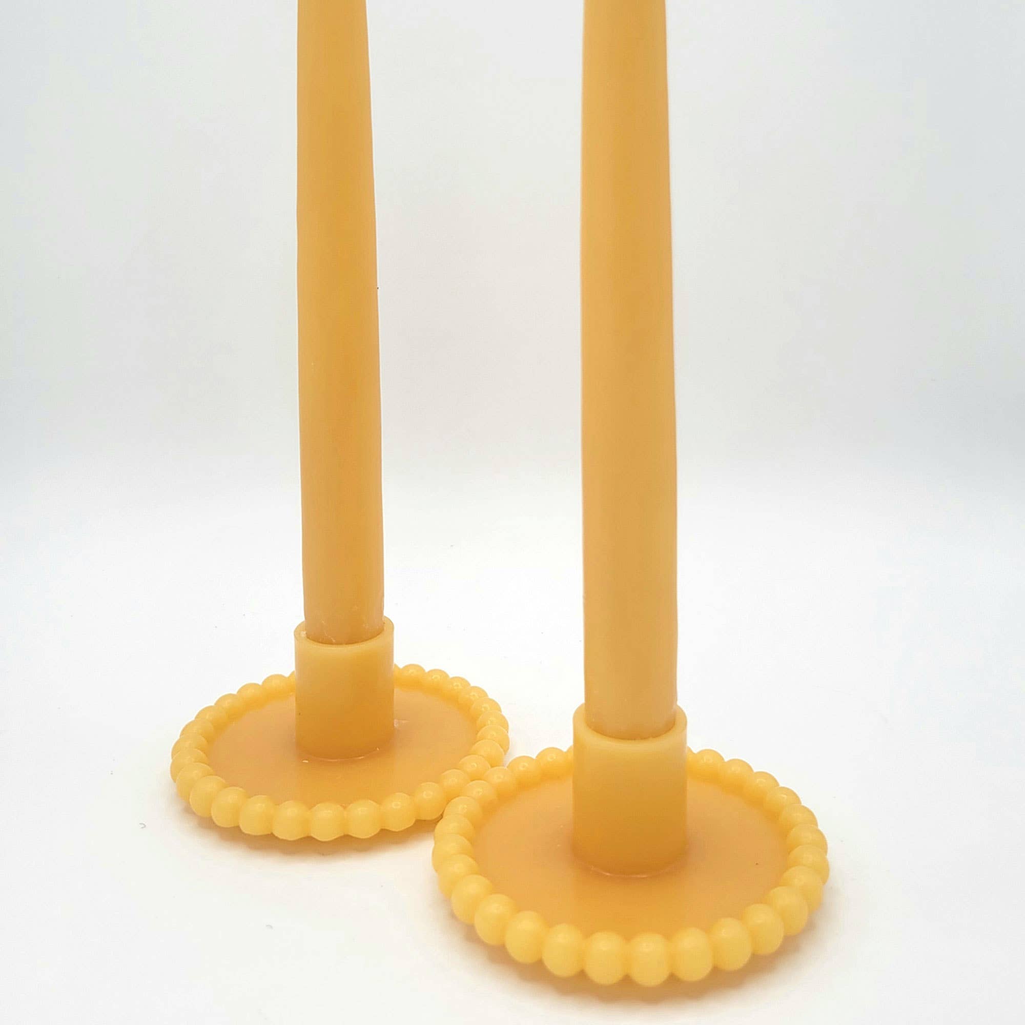 Beeswax Candlestick holder and Taper Candle by East Van Bees