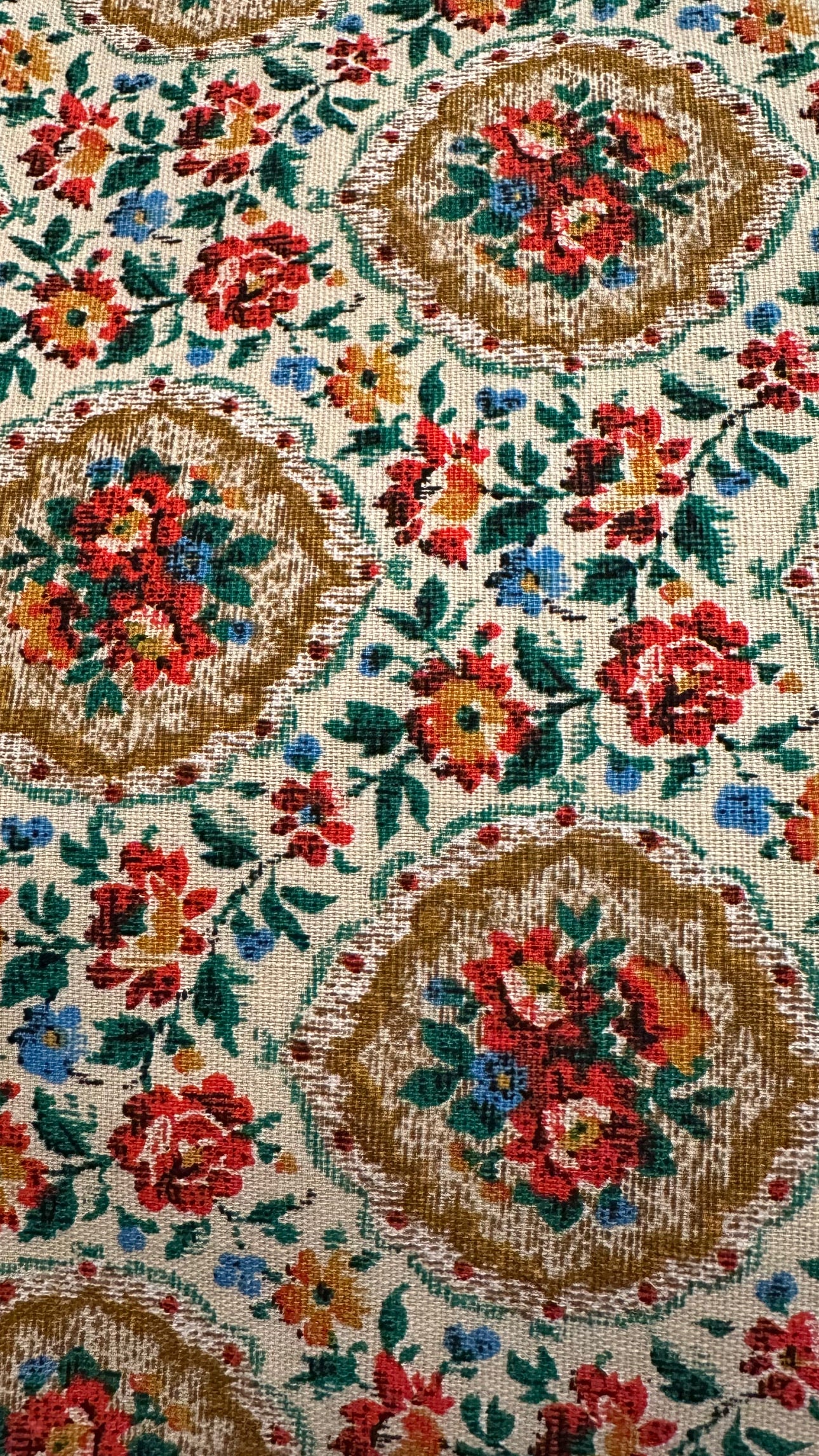 Multi-coloured floral vintage fabric - 2 yards