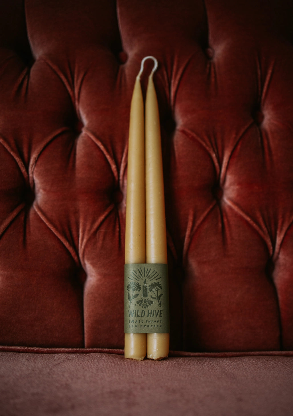 Hand Dipped Taper Beeswax Candles 10"