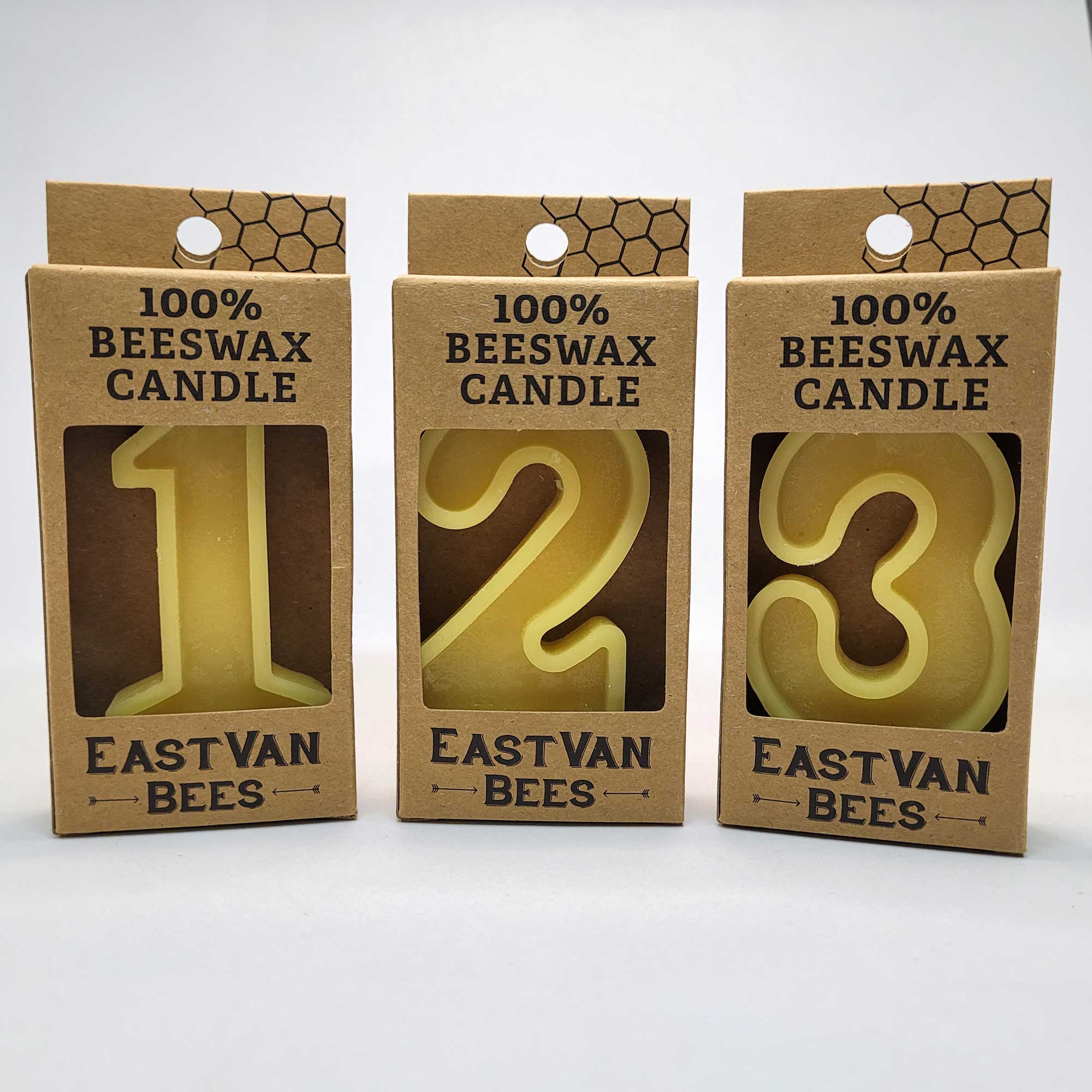 Beeswax Birthday Number Candles from East Van Bees