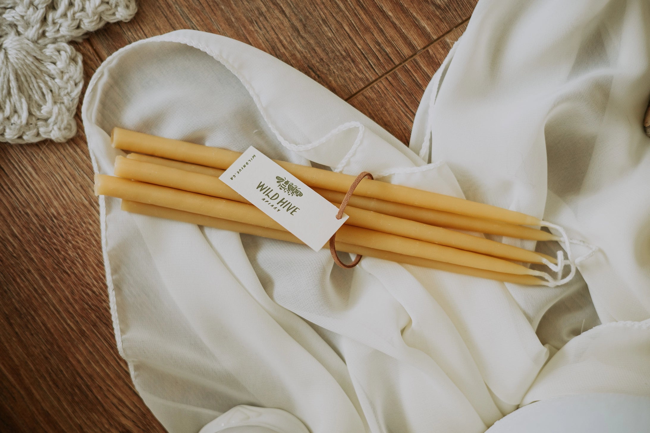 Skinny Beeswax Taper Candle - Set of 3 Pairs