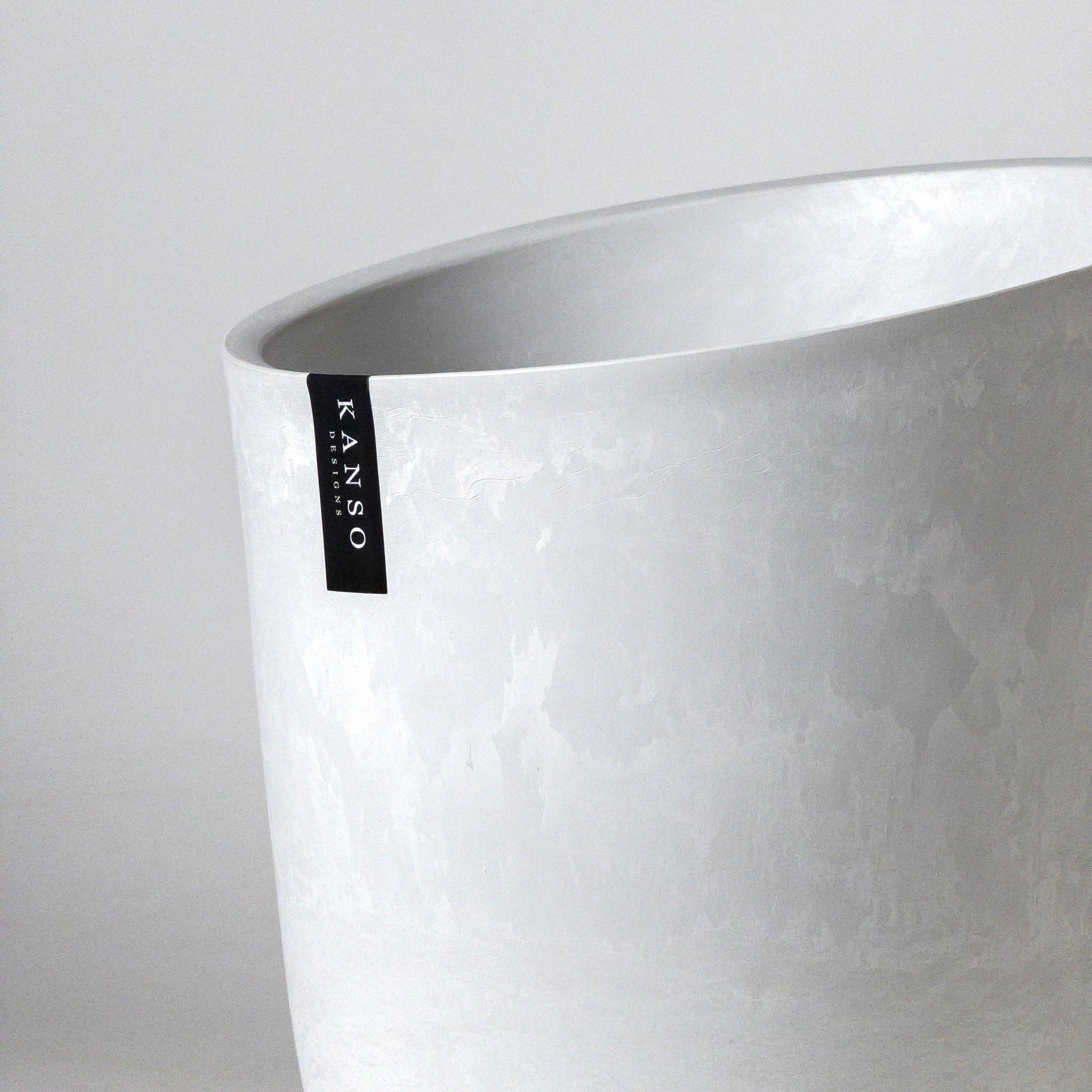 Kanso Designs - 11" Funnel Tall Planter Pot: Arctic (Stonewash)