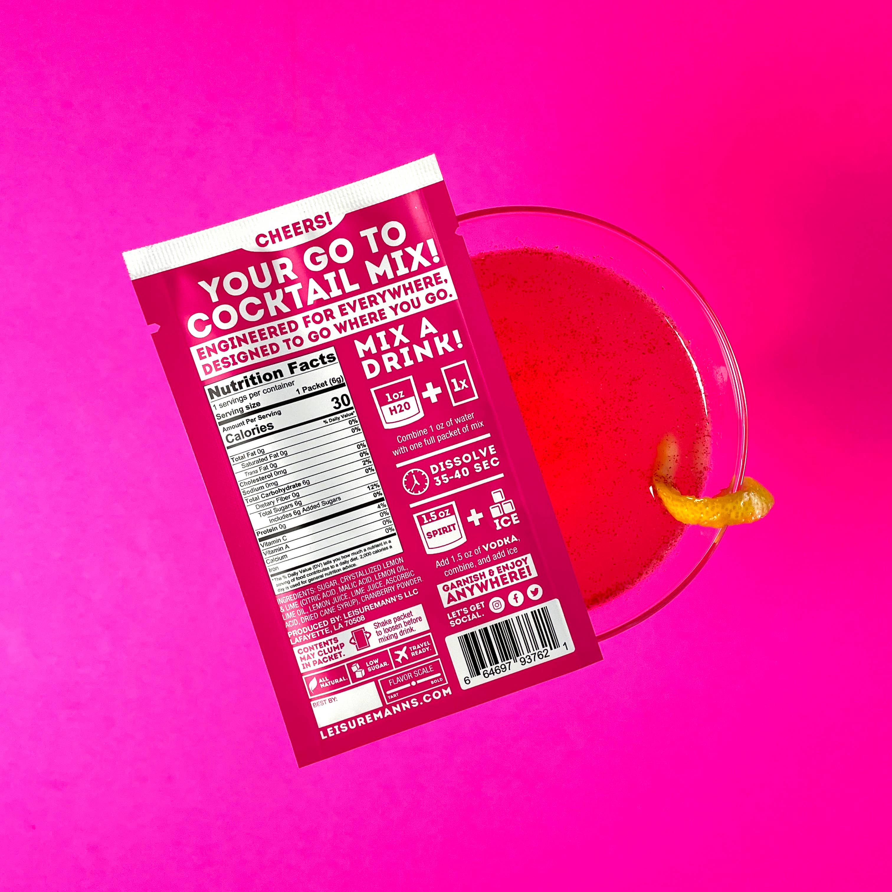 Leisuremann's Cosmopolitan Single Serve Cocktail Mixer