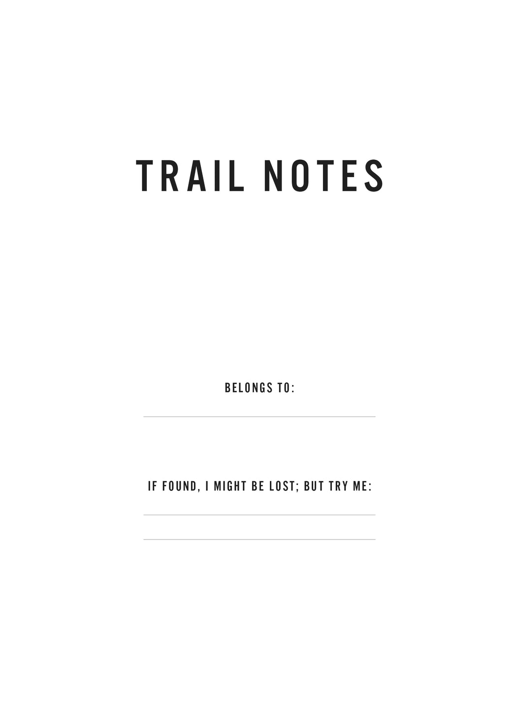 Trail Notes Notebook