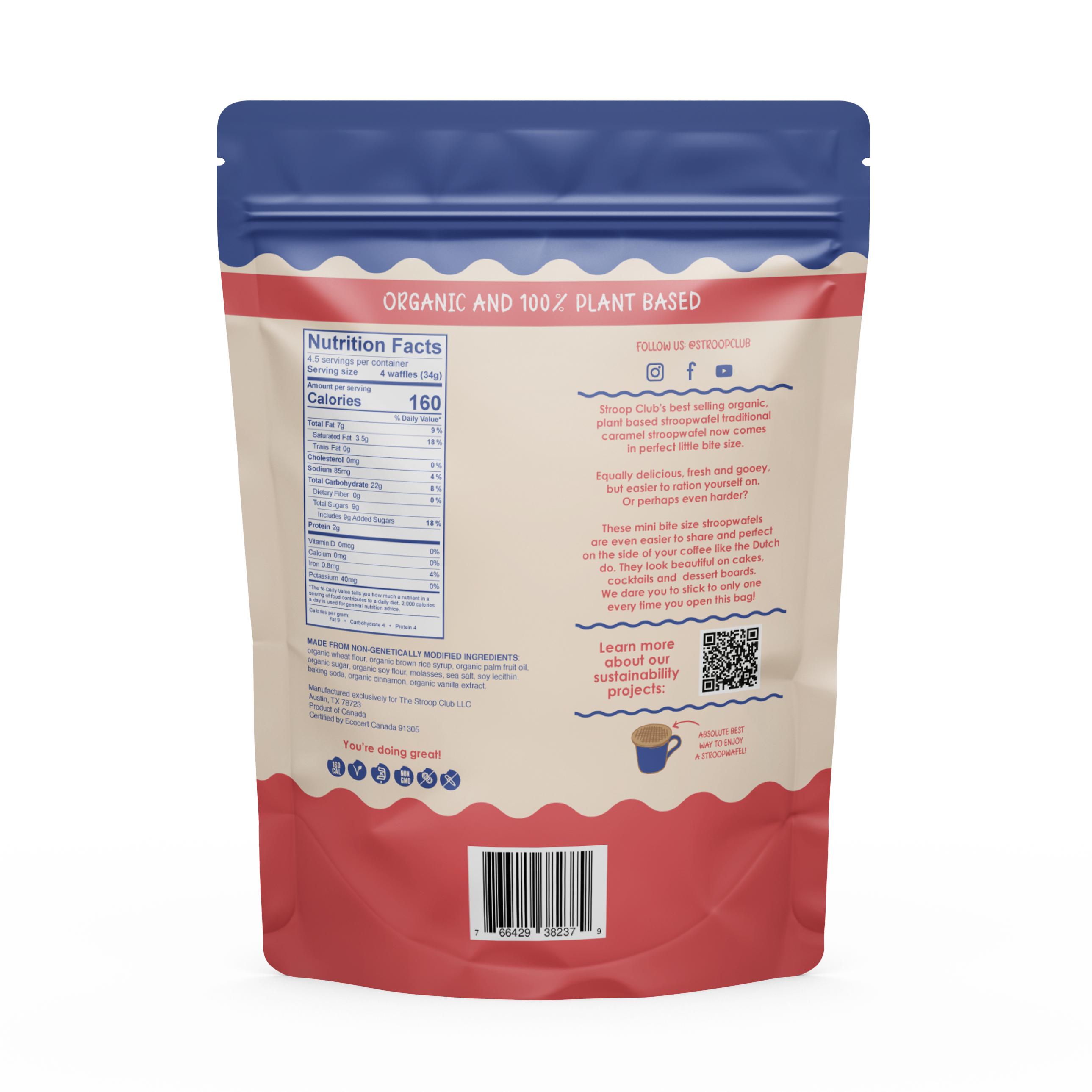 Stroop Club - Mini Traditional Caramel Organic and Plant Based Stroopwafel