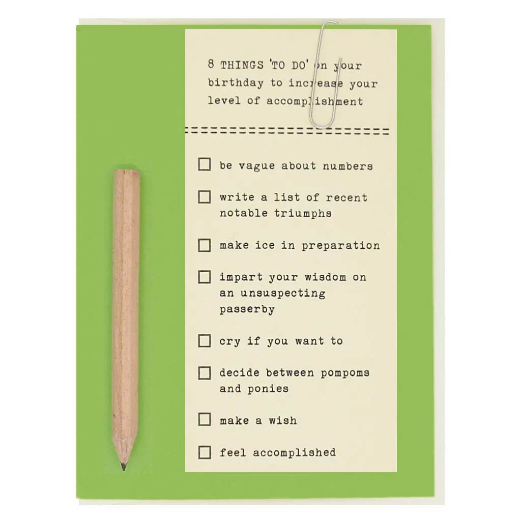 Birthday To Do Card (by Regional Assembly of Text)