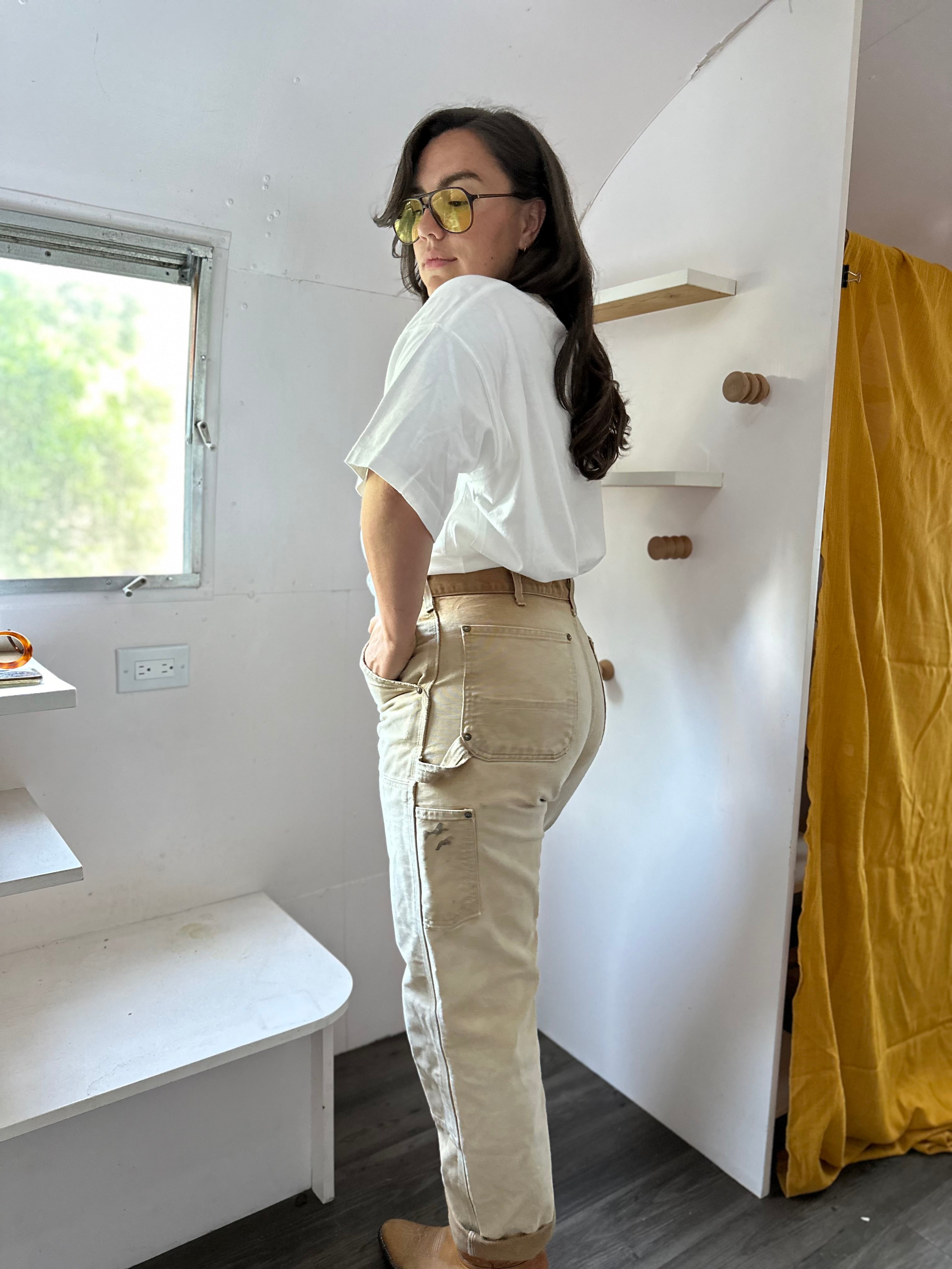 Sunbleached Carhartt 8 Pocket Double Knee Work Pants