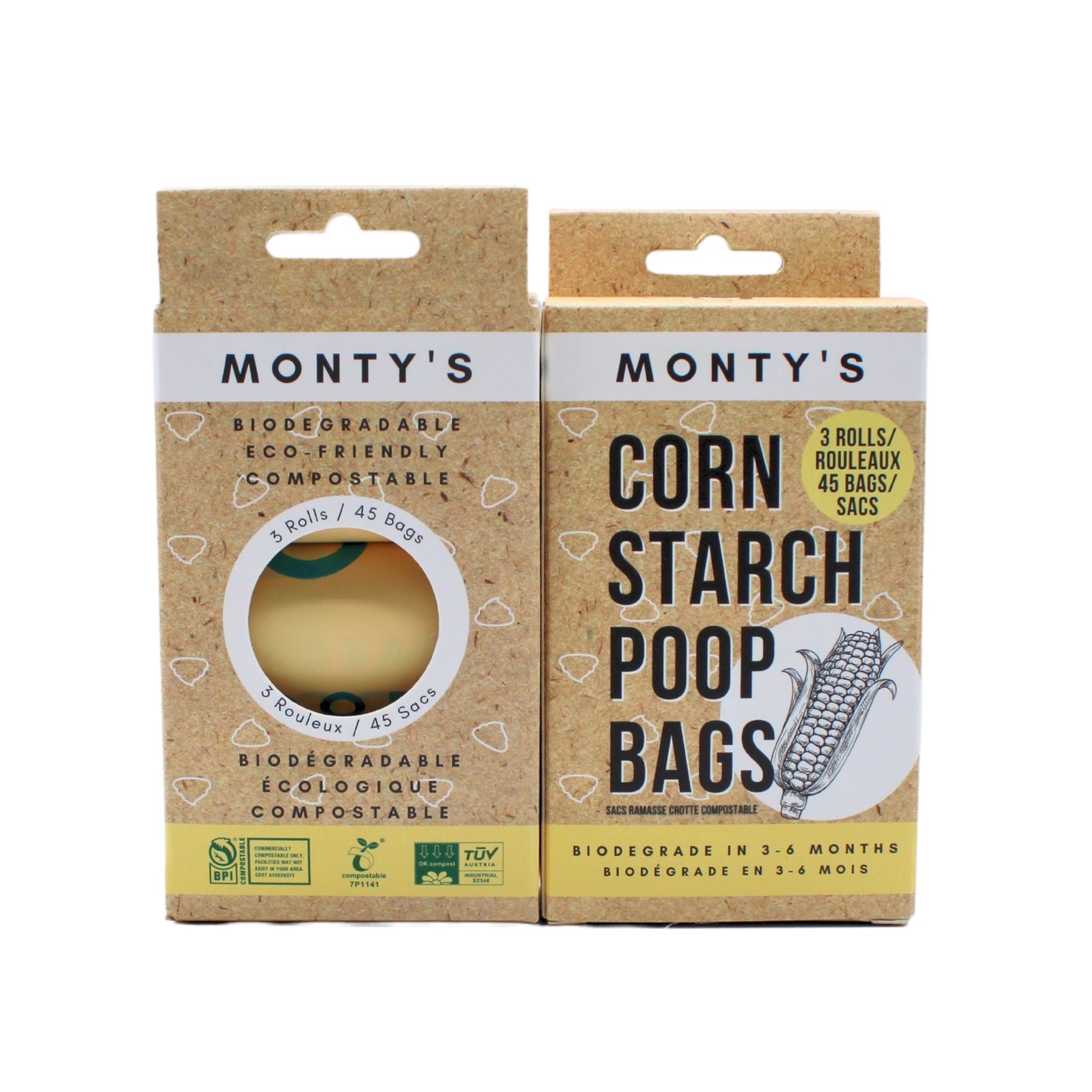 Compostable Cornstarch Poop Bags - 3 Roll Box