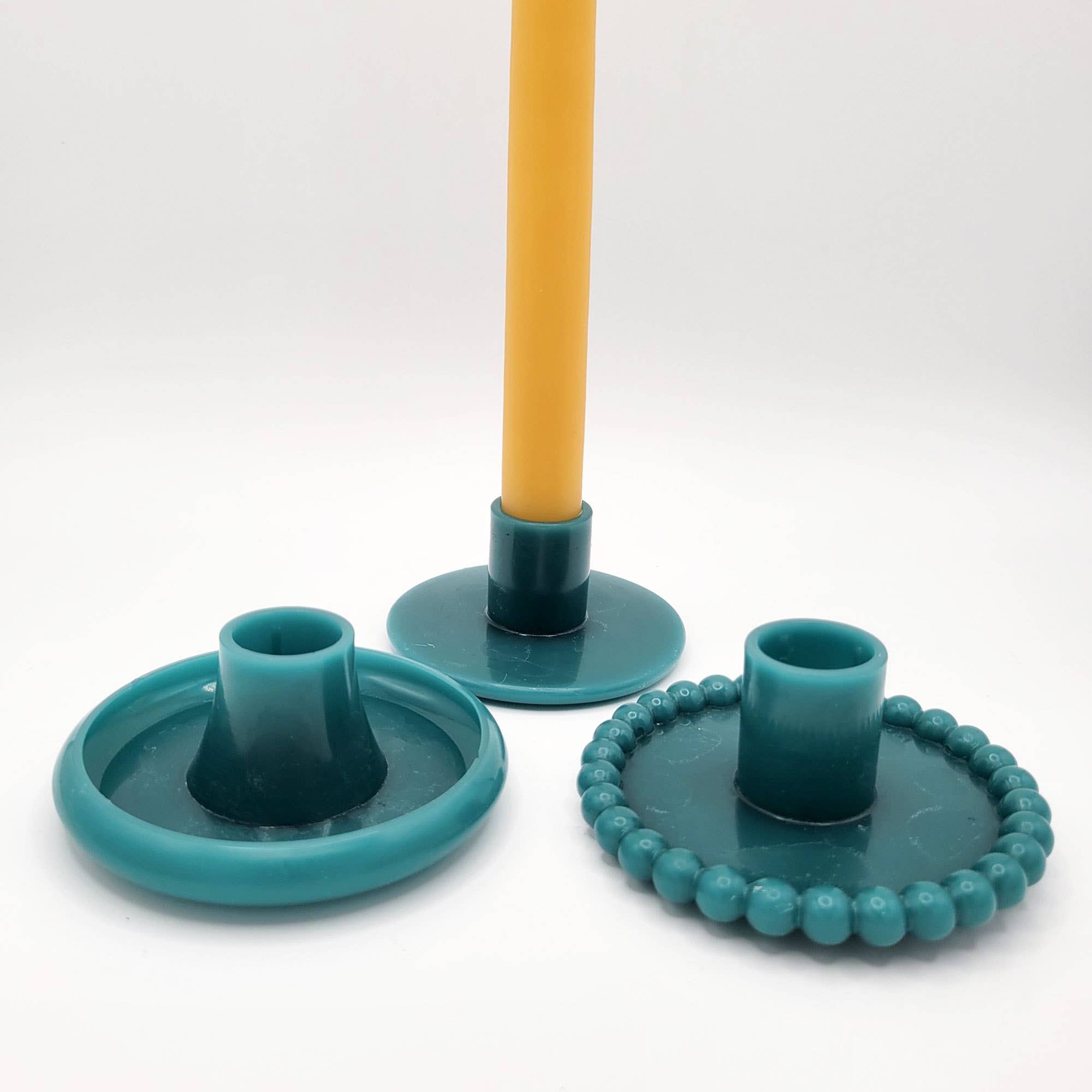 Beeswax Candlestick holder and Taper Candle by East Van Bees