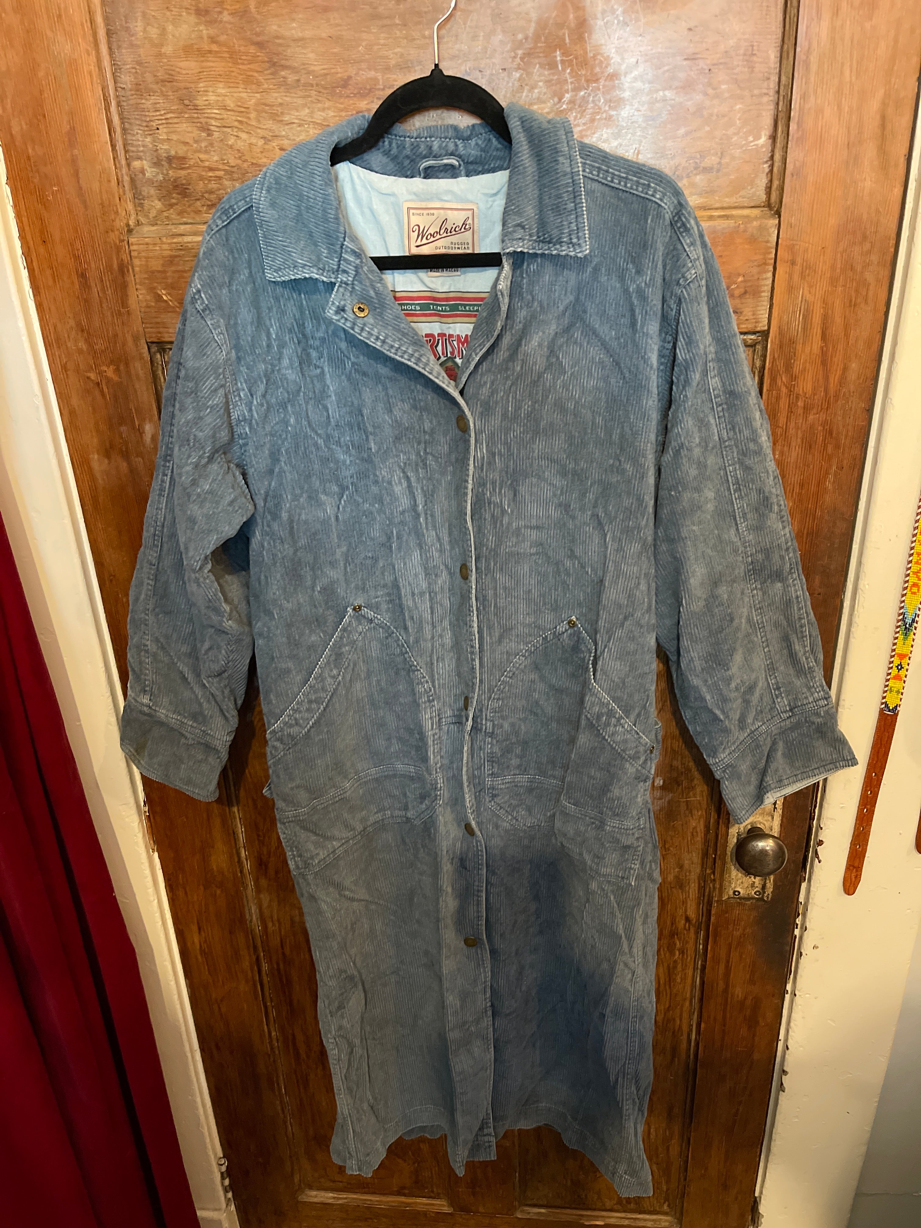 Woolrich Blue Corduroy Overcoat