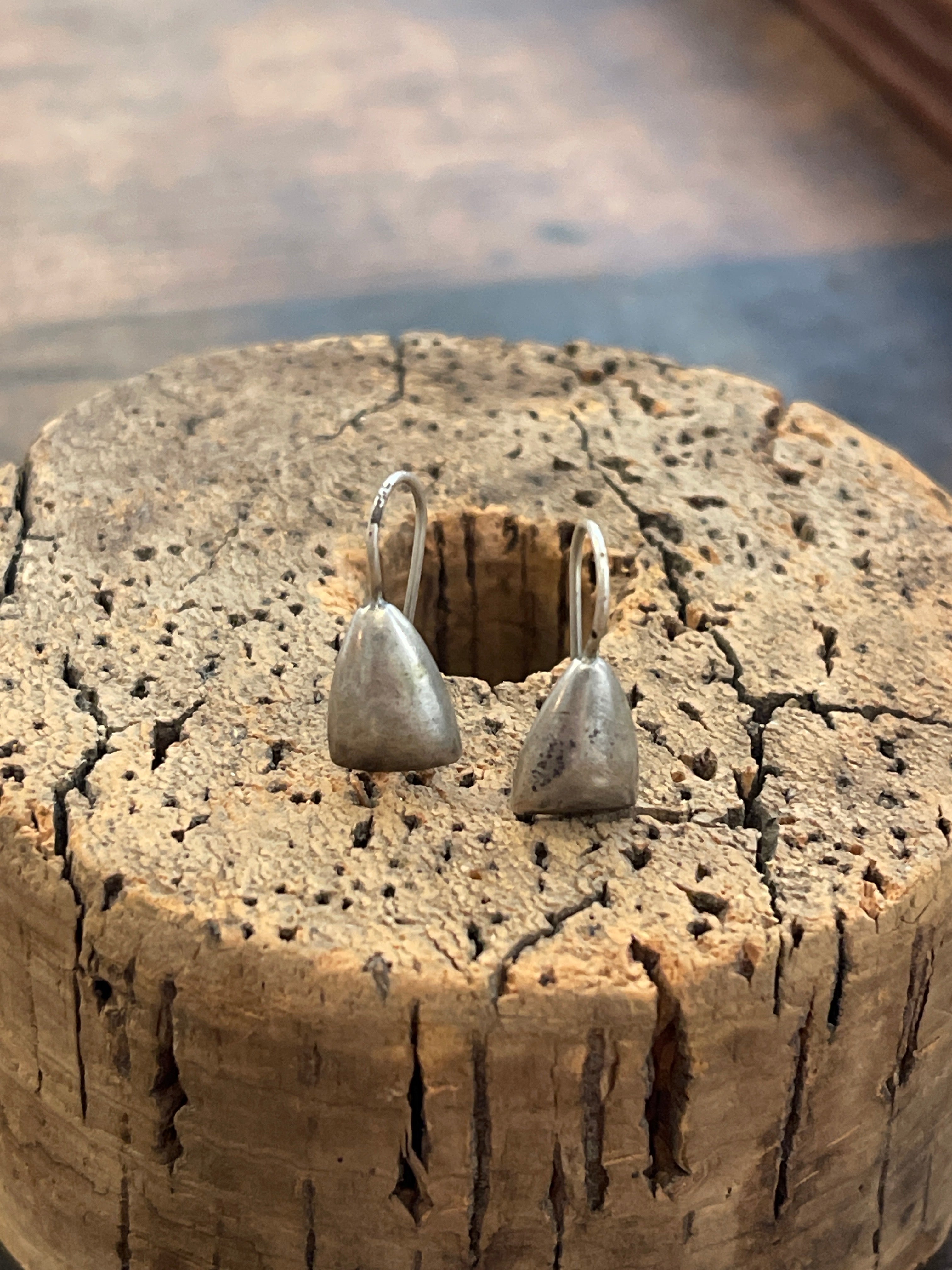 Sterling Silver Triangle Earrings