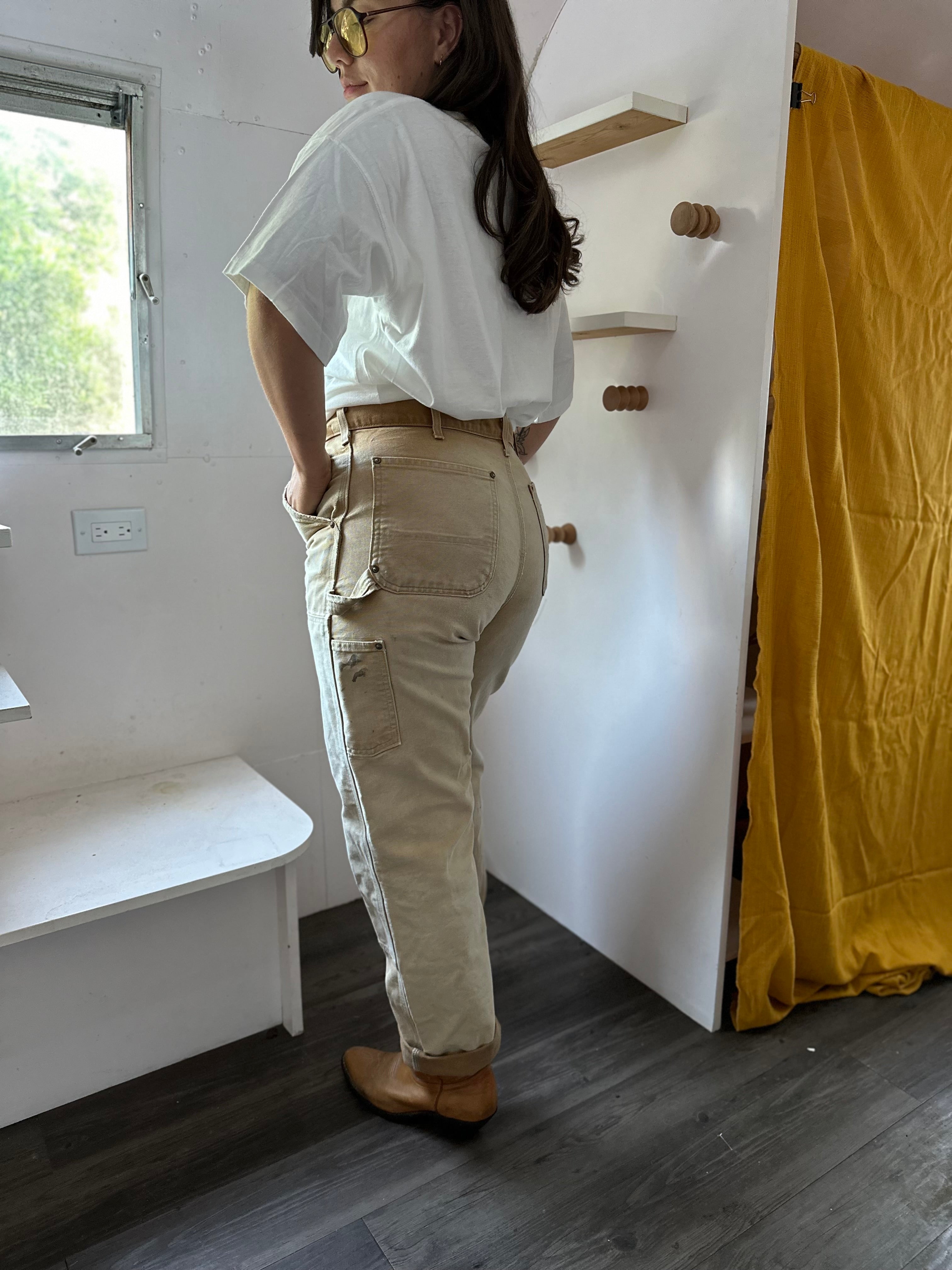 Sunbleached Carhartt 8 Pocket Double Knee Work Pants