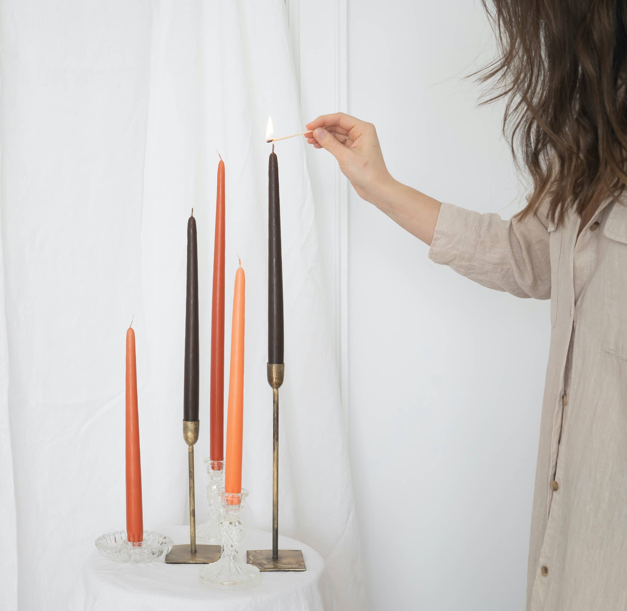 SOCCO Designs - Taper Candles - Pair TERRACOTTA