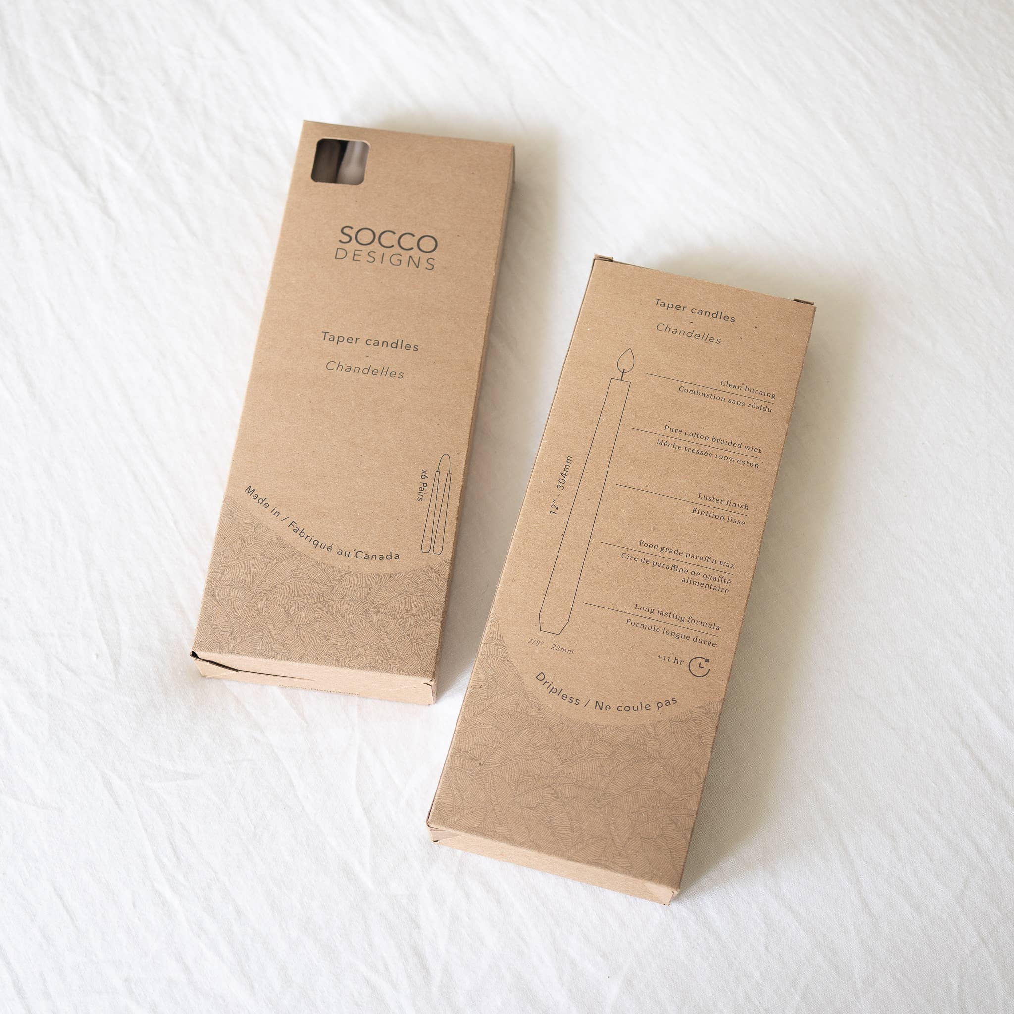 SOCCO Designs - Taper Candles - Pair TERRACOTTA