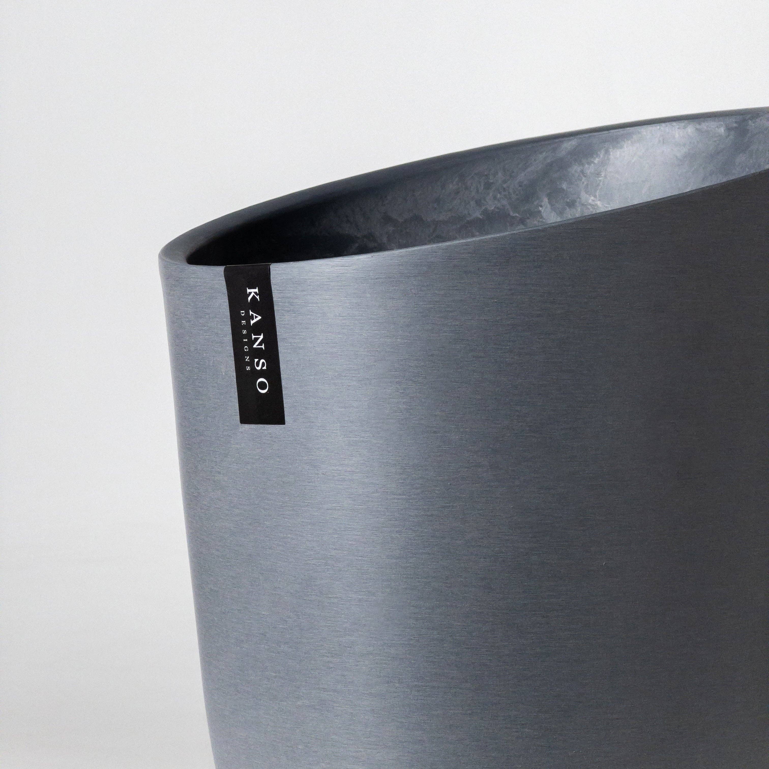 Kanso Designs - 11" Funnel Tall Planter Pot: Arctic (Stonewash)