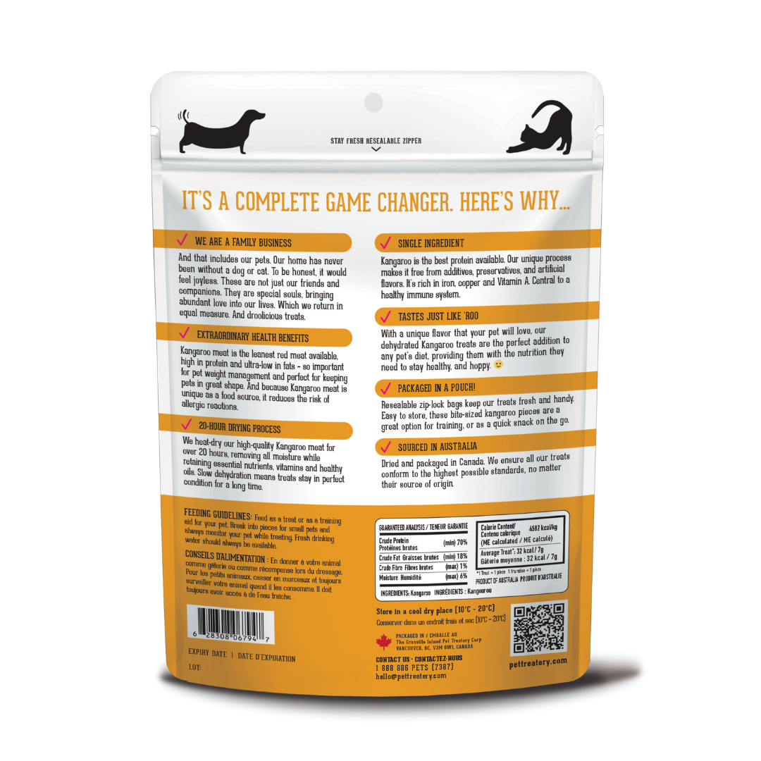 The Granville Island Pet Treatery - Kangaroo Dehydrated Pet Treats: High-Protein & Low-Fat