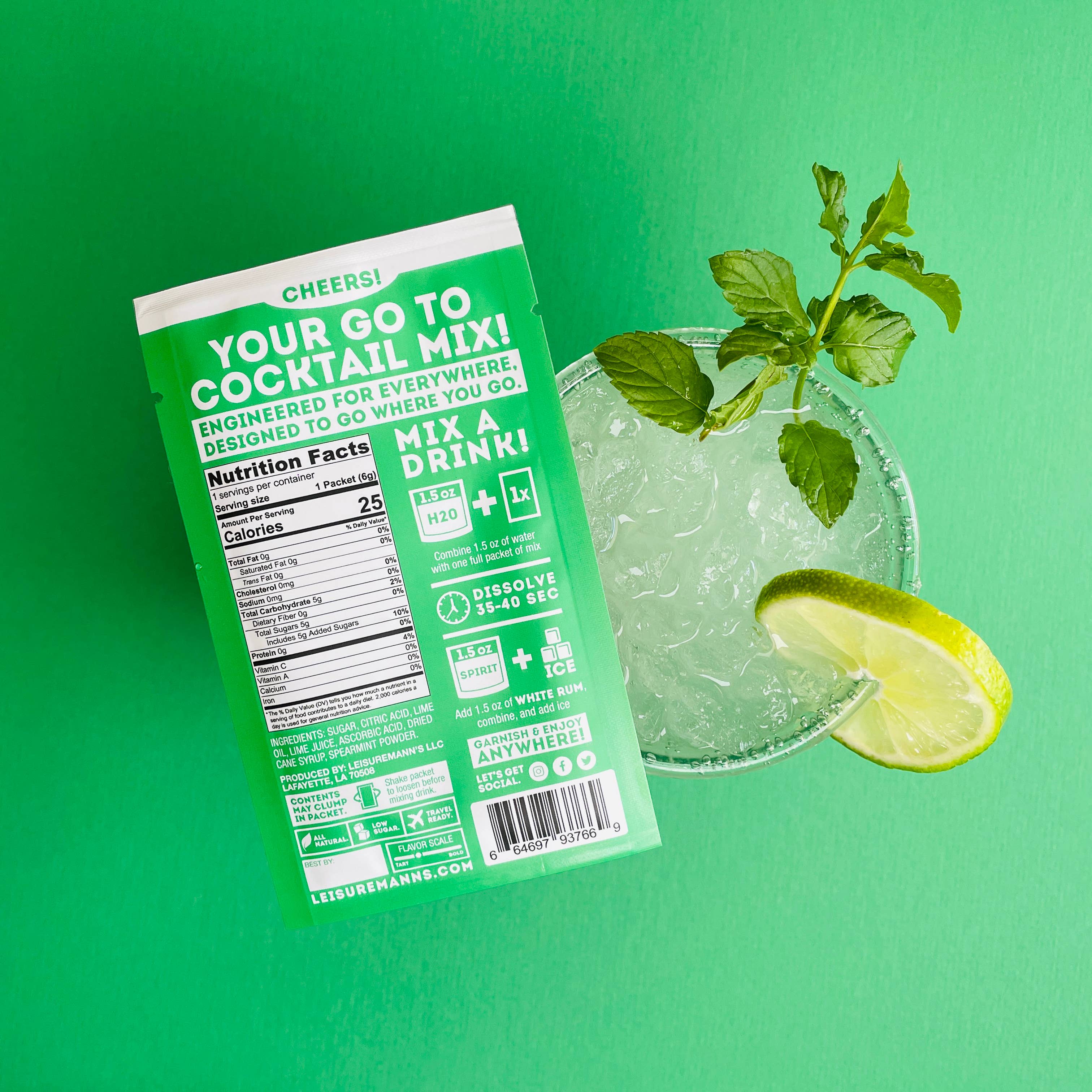 Leisuremann's Mojito Single Serve Cocktail Mixer