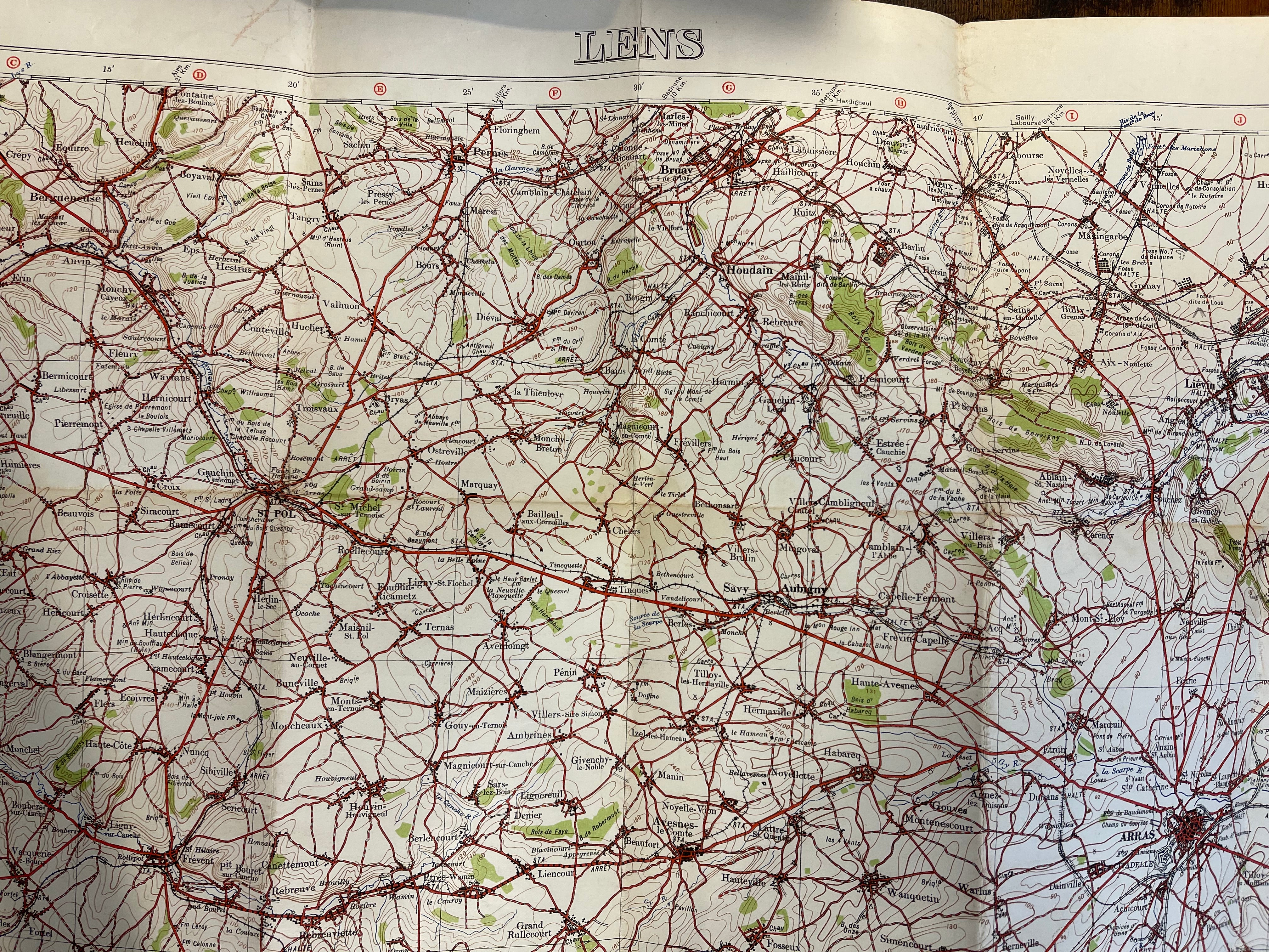 WWI Trench Map - France Lens 11 (1915)
