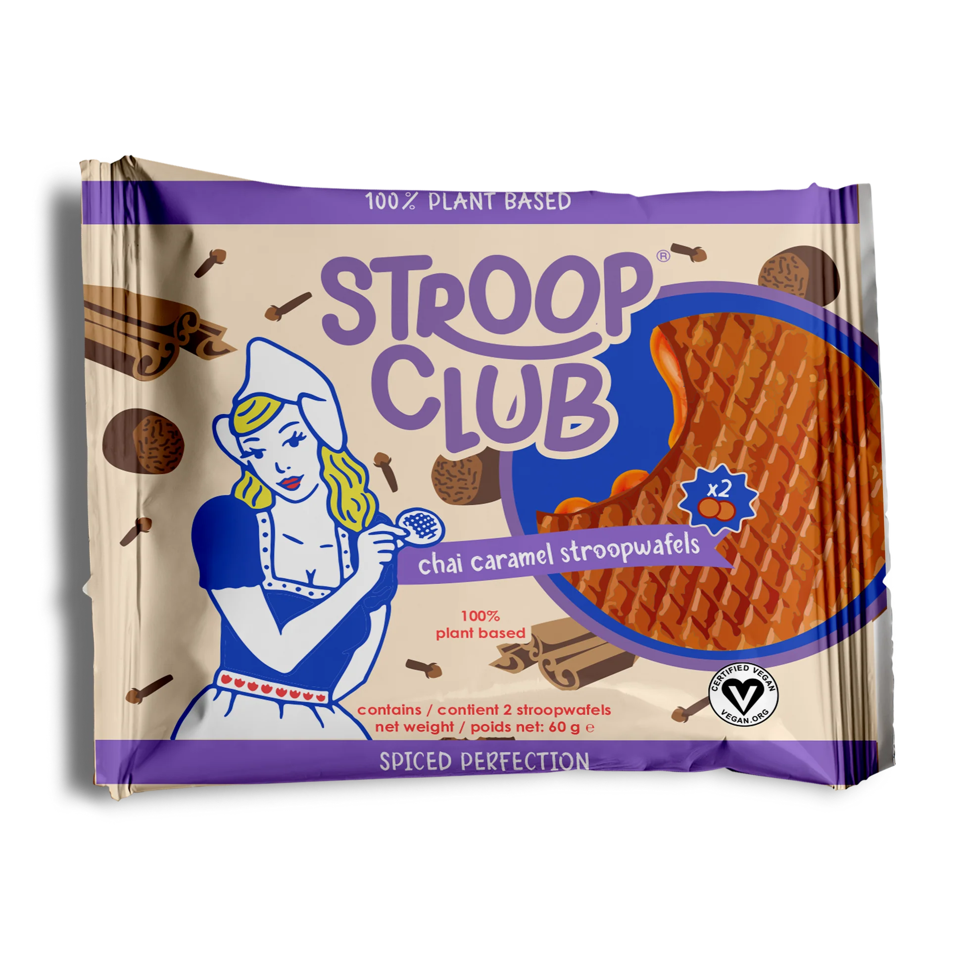 Stroop Club - Chai Caramel Organic and Plant-Based Stroopwafel 2-pack