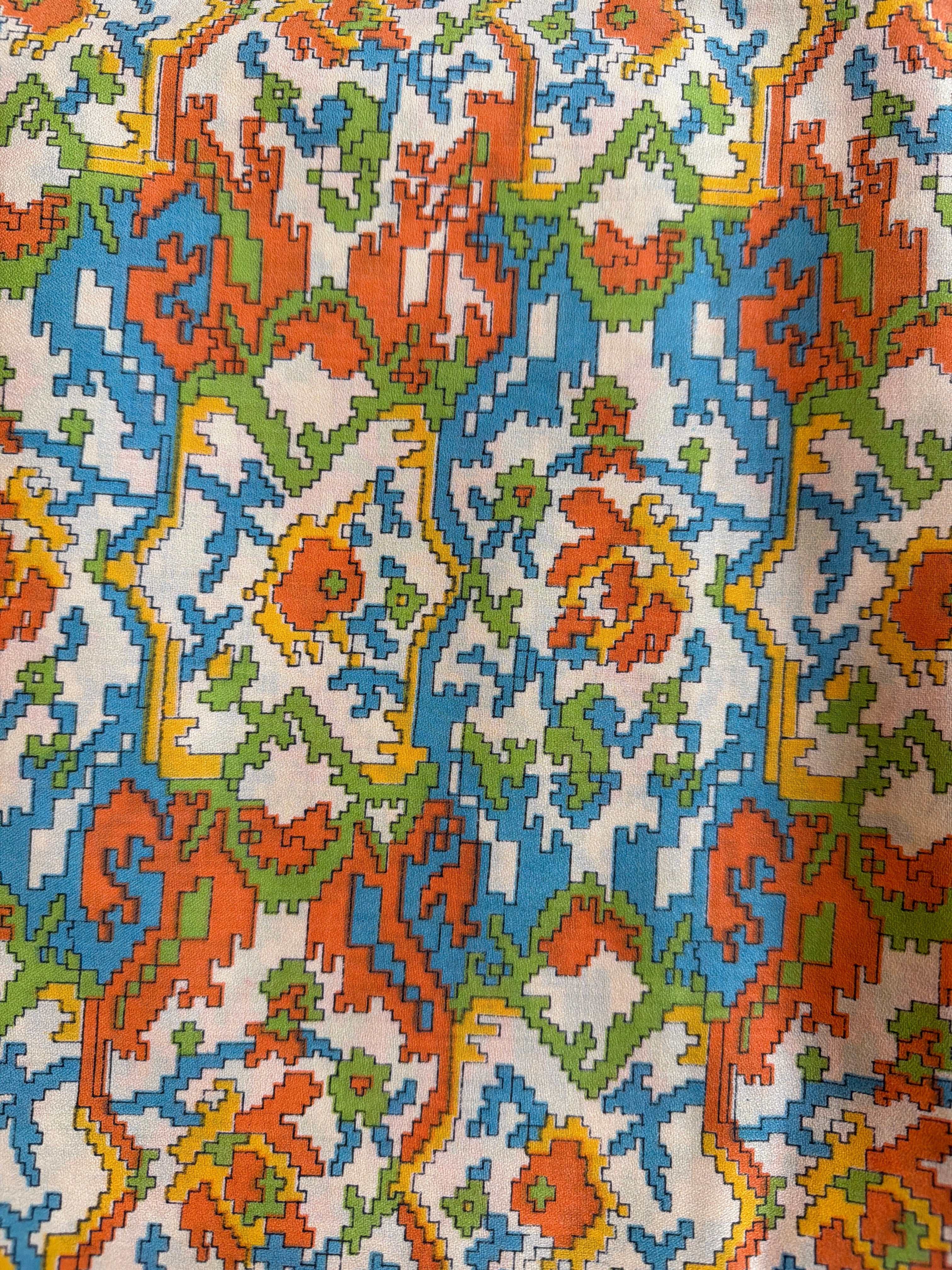 Vintage Fabric - 1960/70s Mosaic Floral