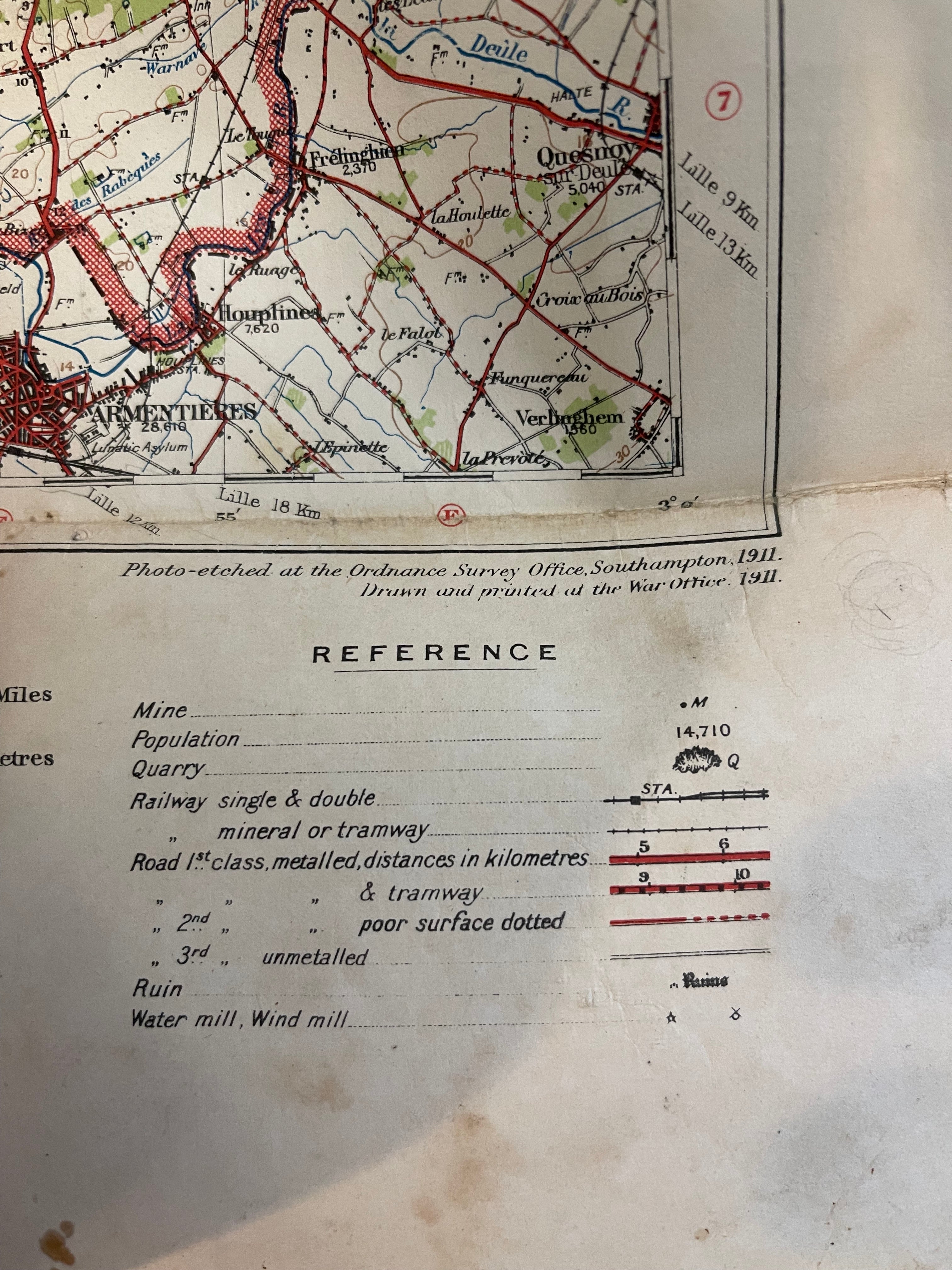 WWI Trench Map - Belgium Ostend 1 (1911)