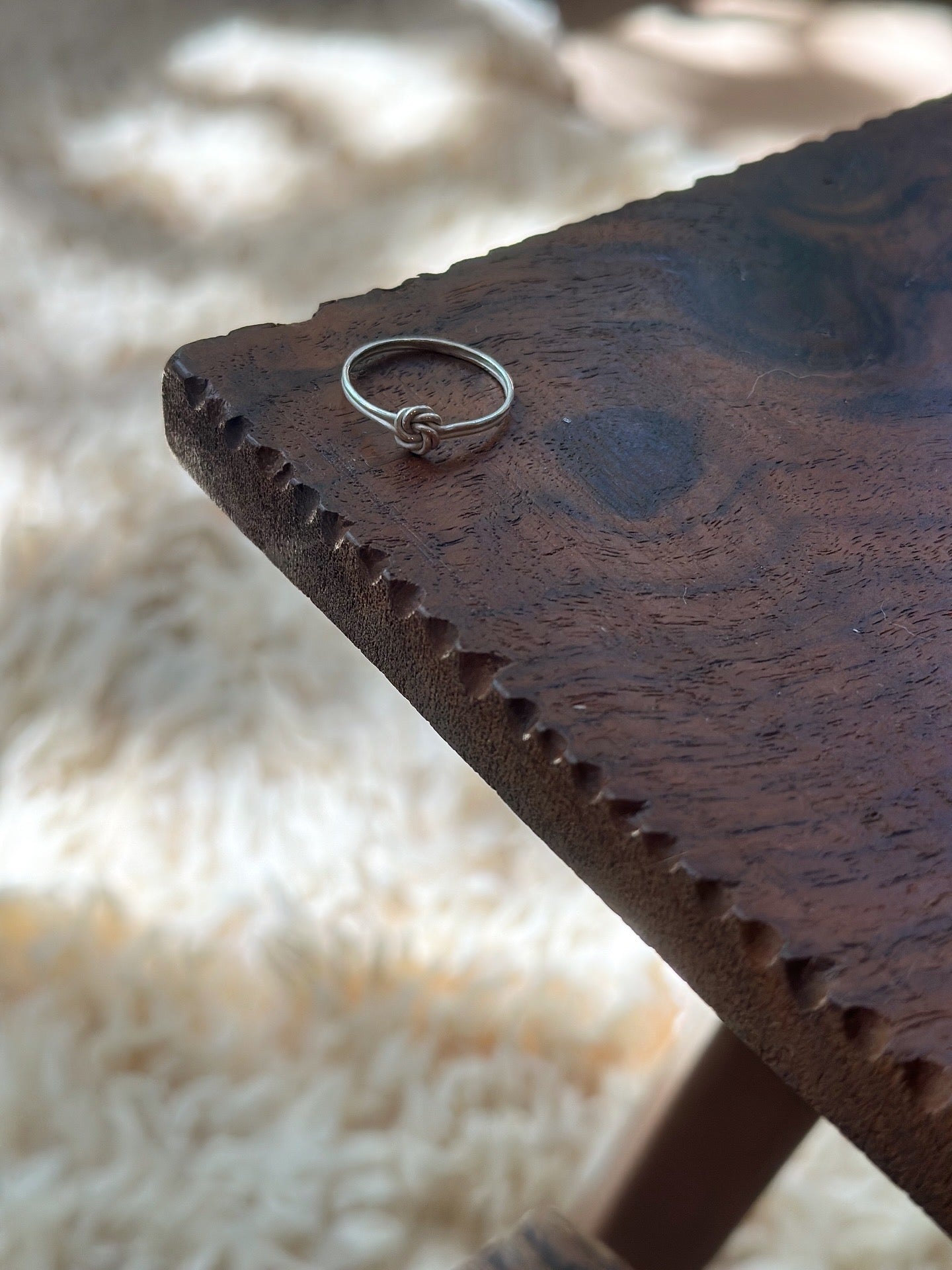 Sterling silver double friendship knot ring