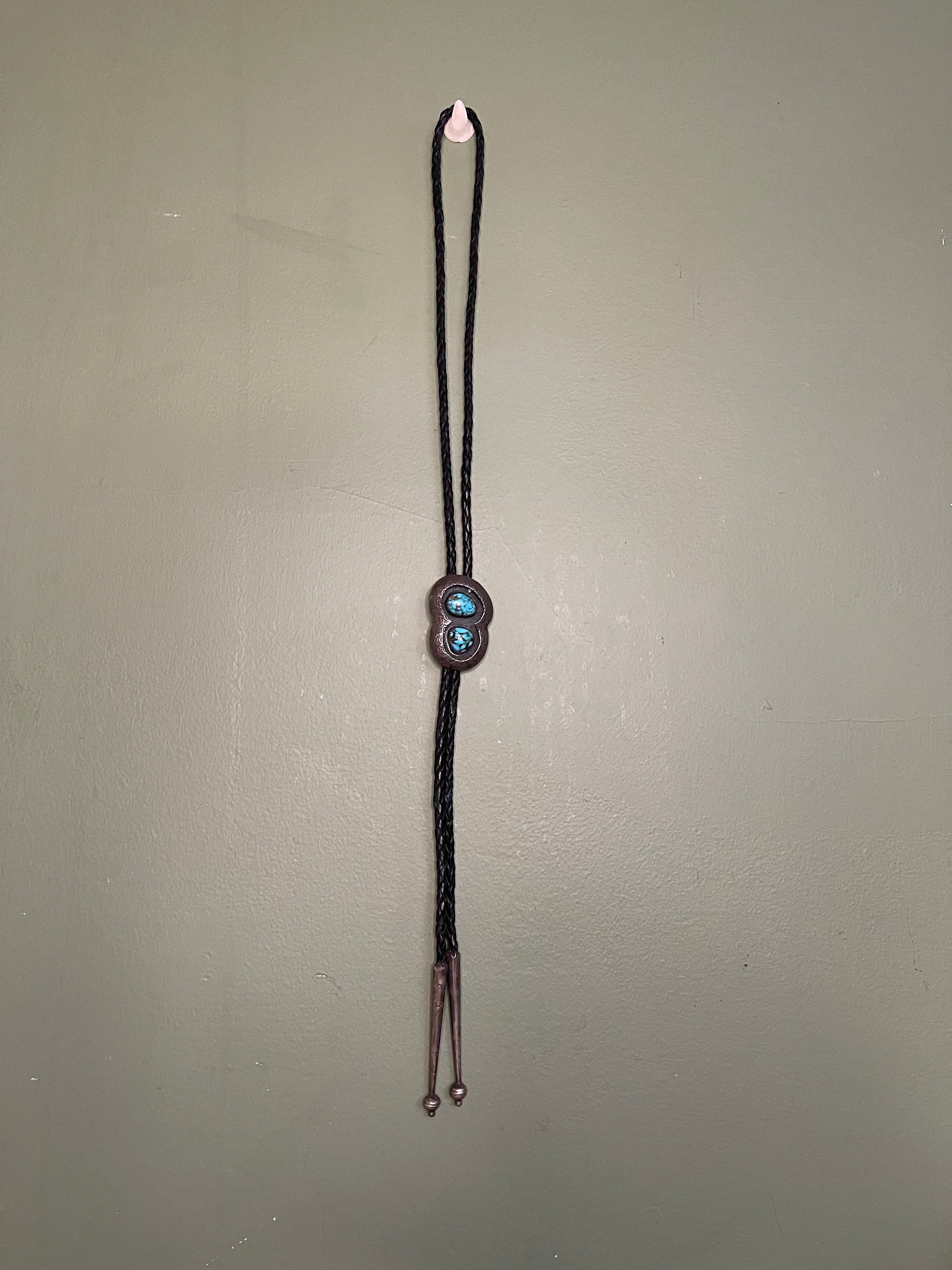 Bennett Bolo Tie - Double Turquoise & Silver