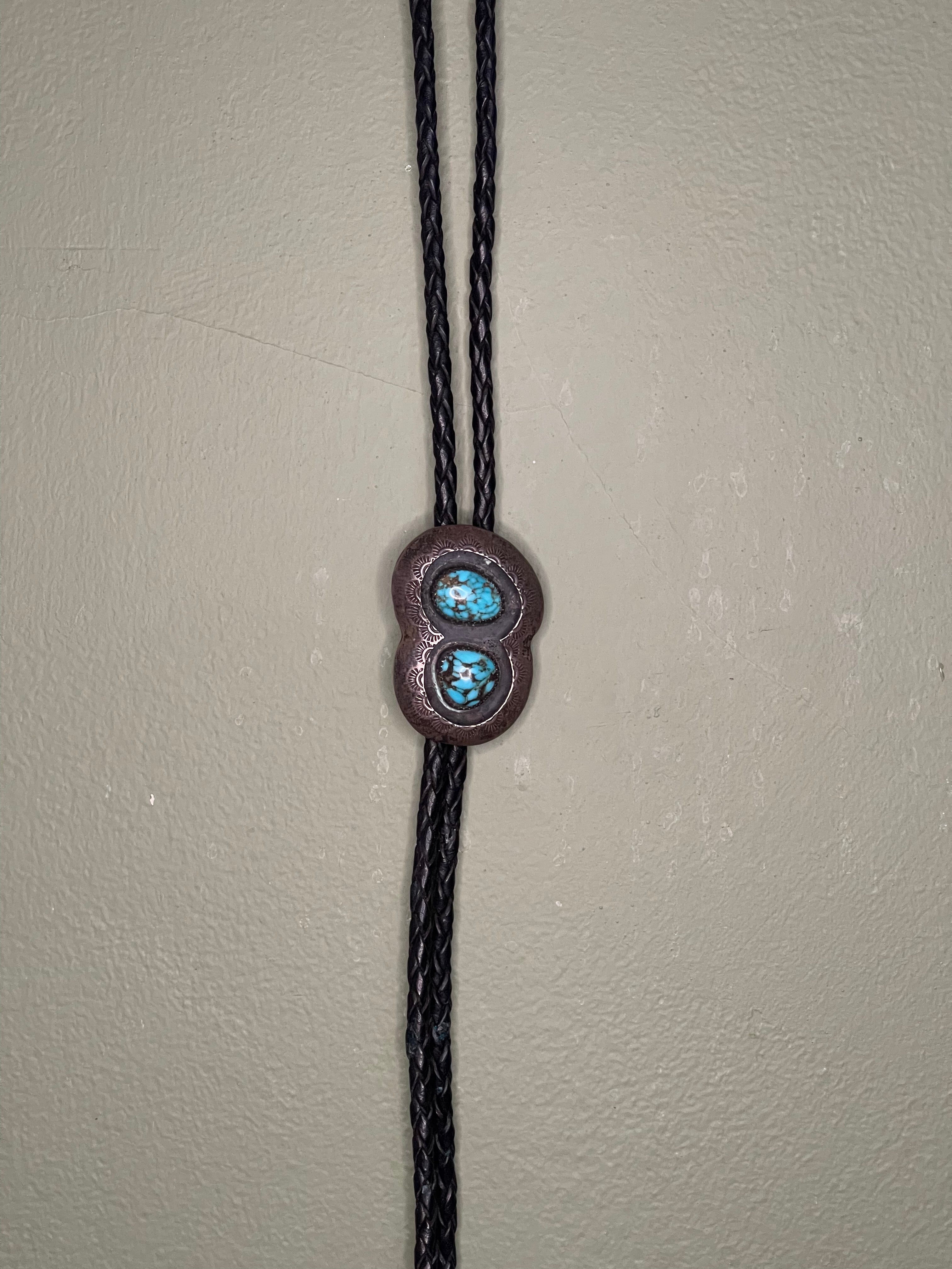 Bennett Bolo Tie - Double Turquoise & Silver