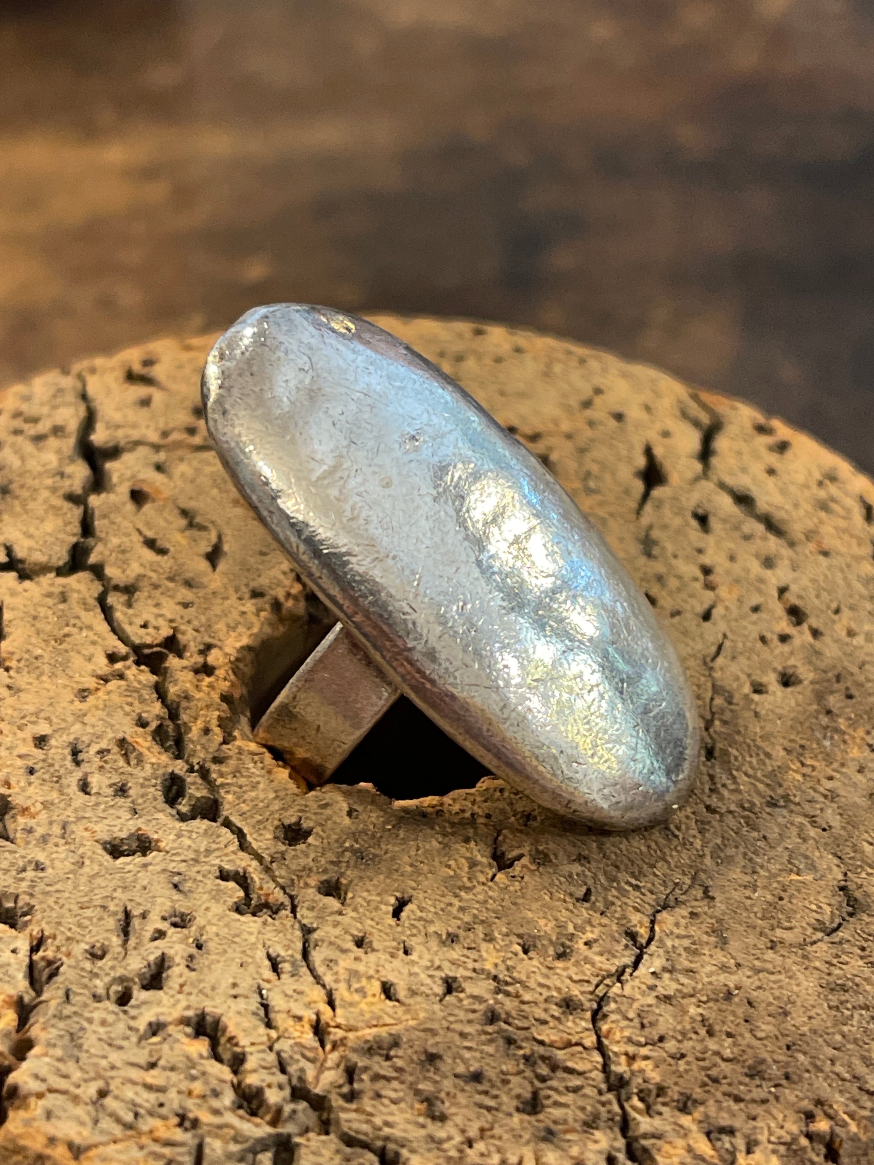 Chunky ‘Shield’ Silver Ring