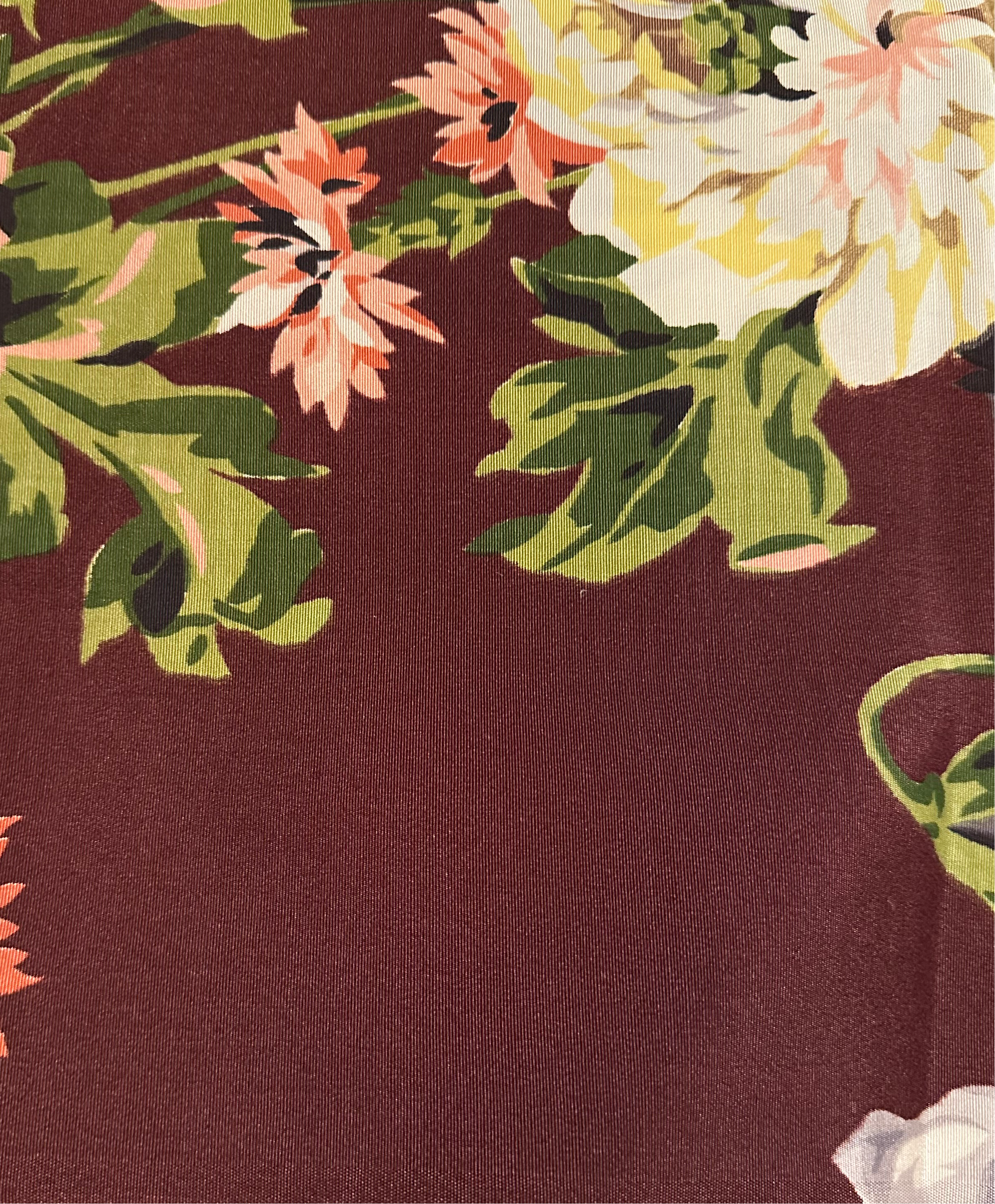 Vintage Fabric - Coloured Floral on Red