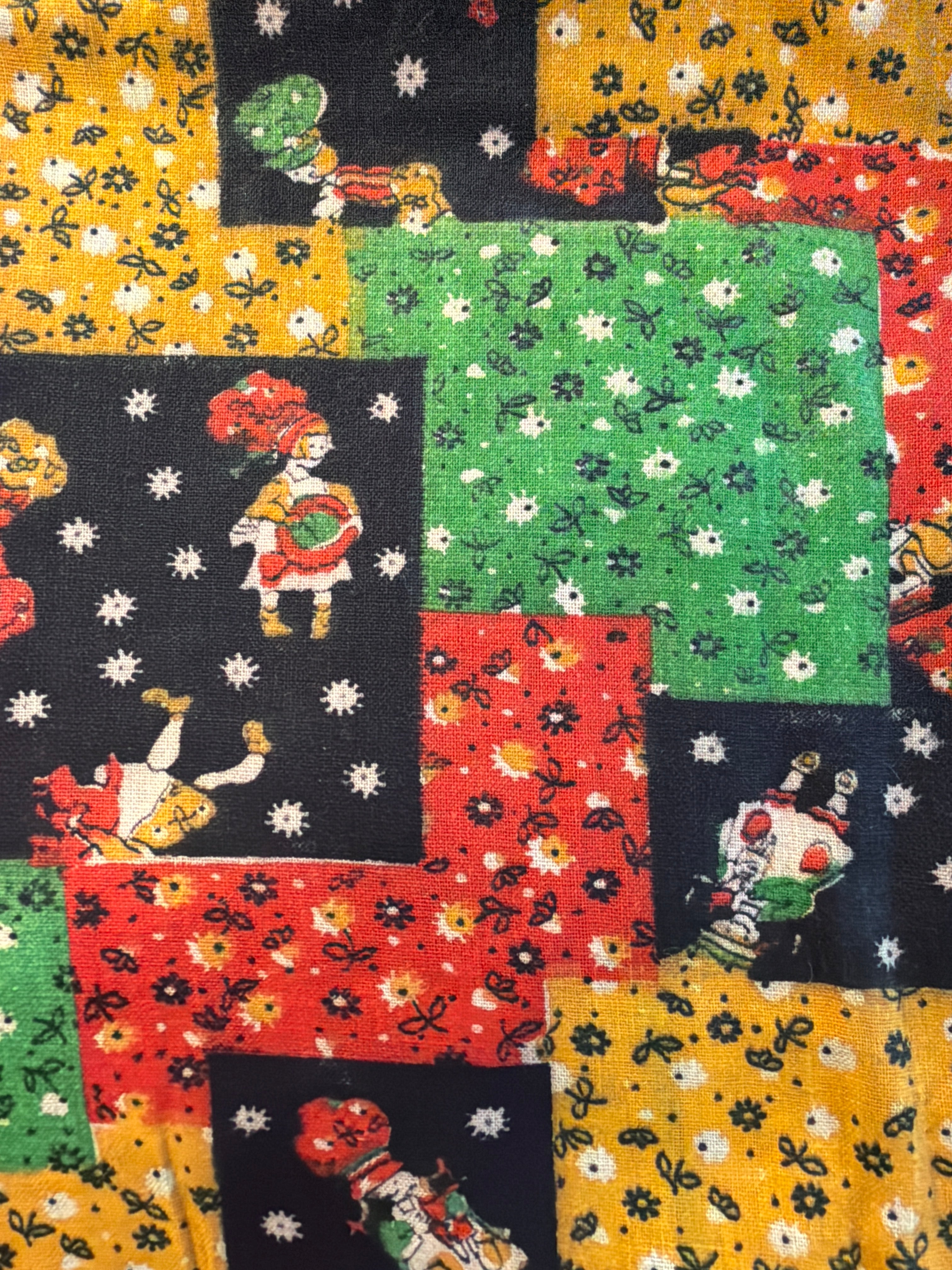 Vintage Fabric - Patchwork design with girl